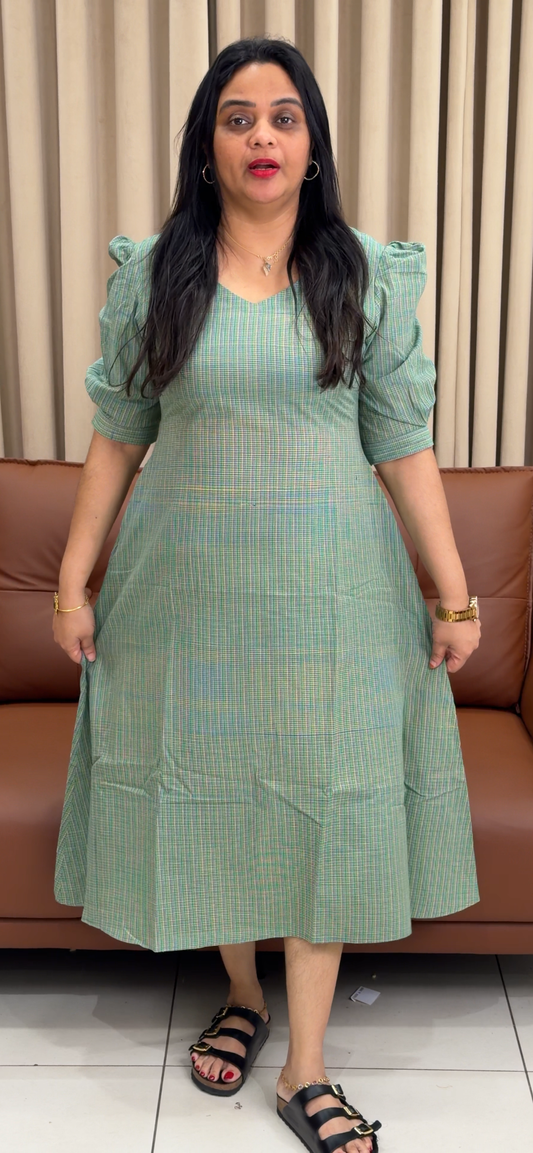 IHA'S IN-HOUSE HANDLOOM COTTON FROCKS - IHA 34248