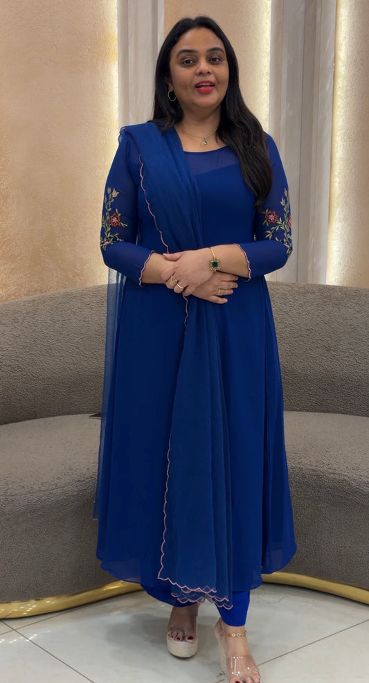 IHA'S IN-HOUSE GEORGETTE SLITTED TOP AND DUPATTA - IHA 33363