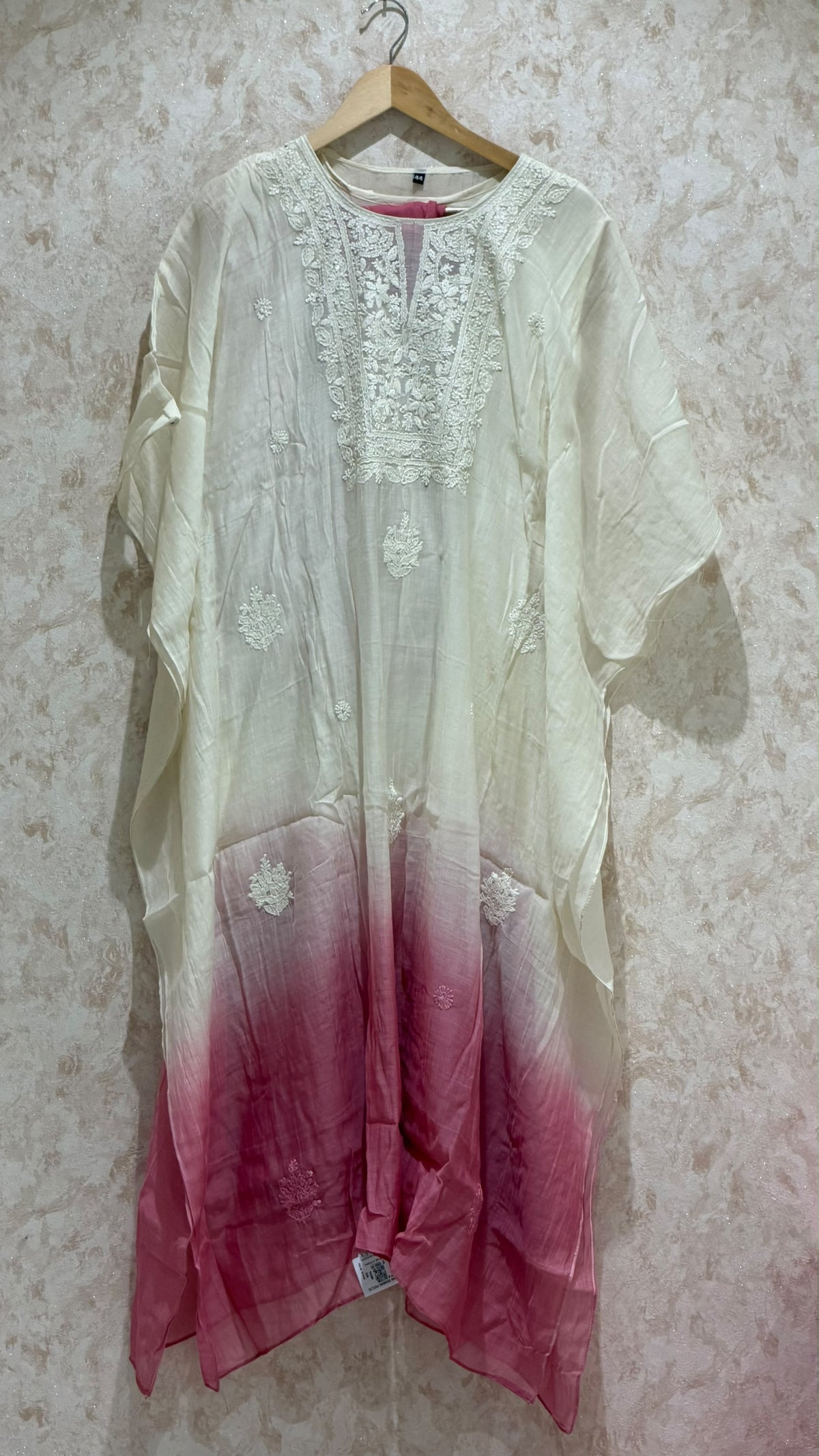 MUL CHANDERI KAFTAN TOP AND BOTTOM  - IHA 35896