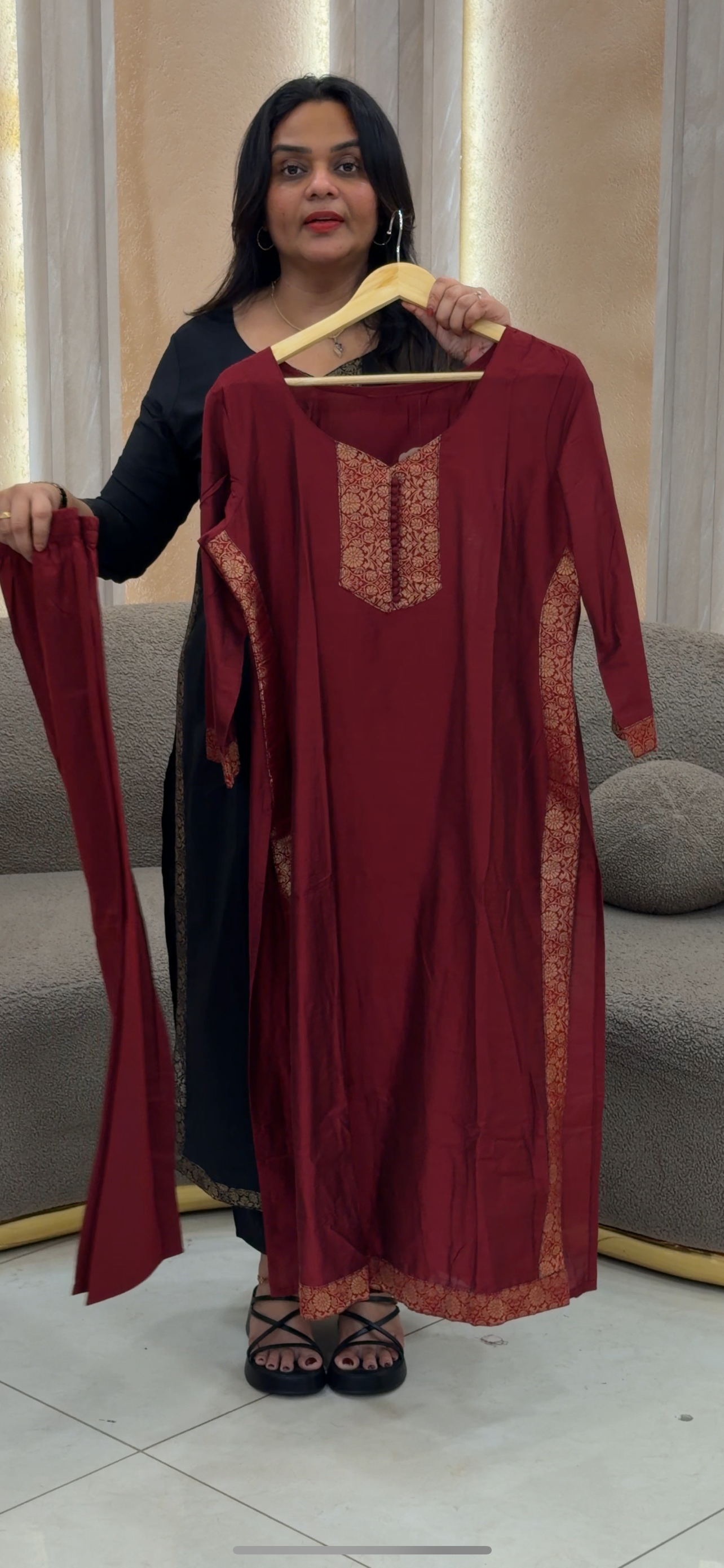 FORWARD SLUB SILK CO-ORDS SETS- - IHA 30584