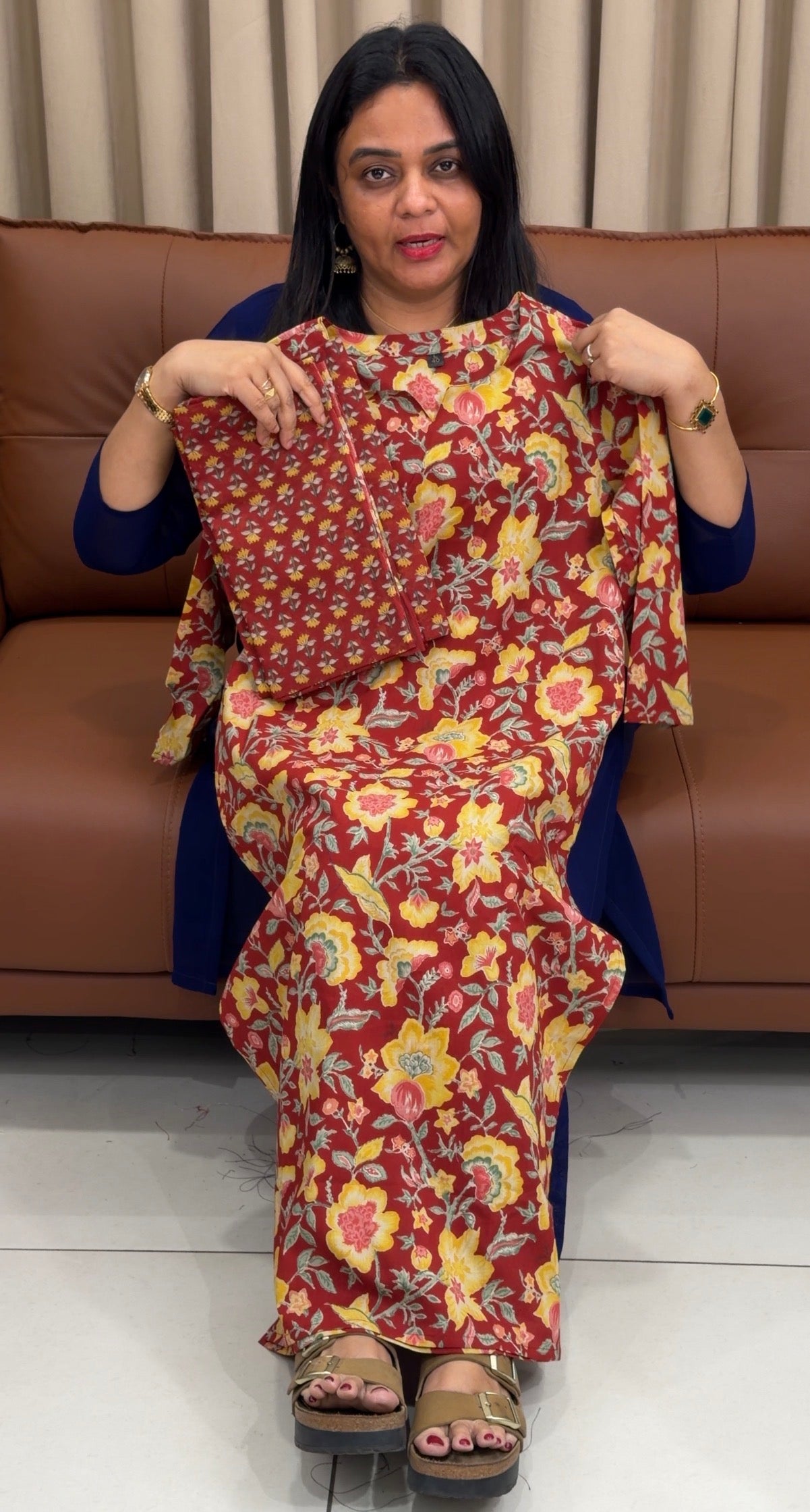 PRINTED COTTON TOP,BOTTOM AND DUPATTA - IHA 33631