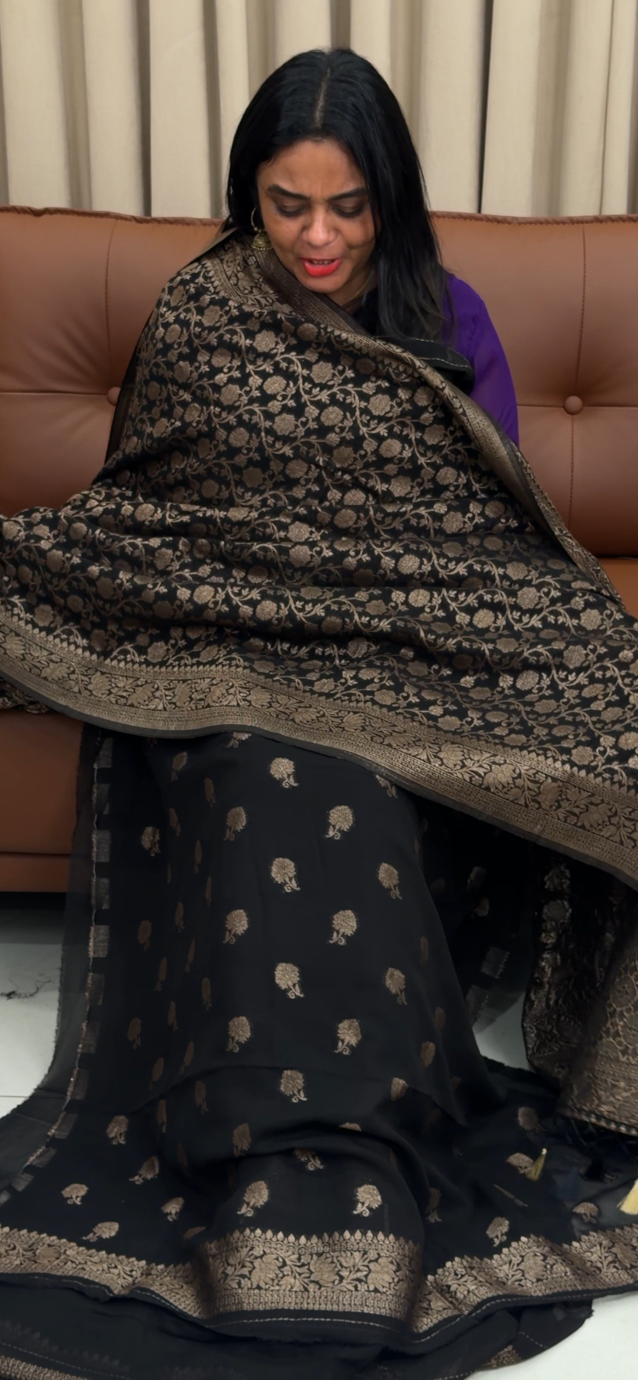 VISCOSE GEORGETTE BANARSI UNSTITCEHD SALWAR SUIST - IHA 33672