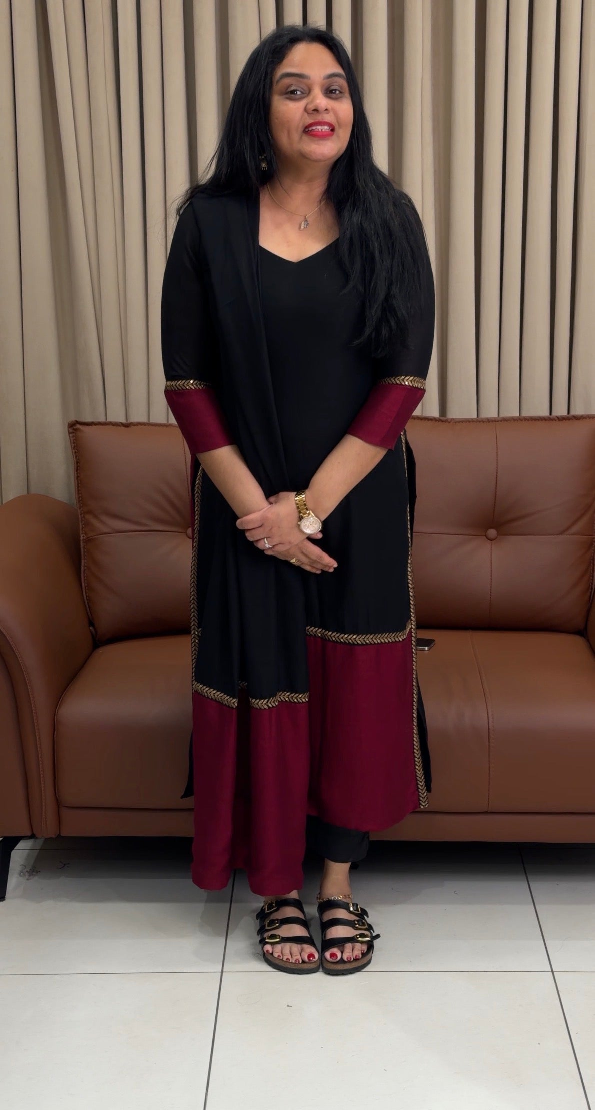 IHA'S IN-HOUSE SEMI RAW SILK TOP,BOTTOM AND DUPATTA - IHA 34498