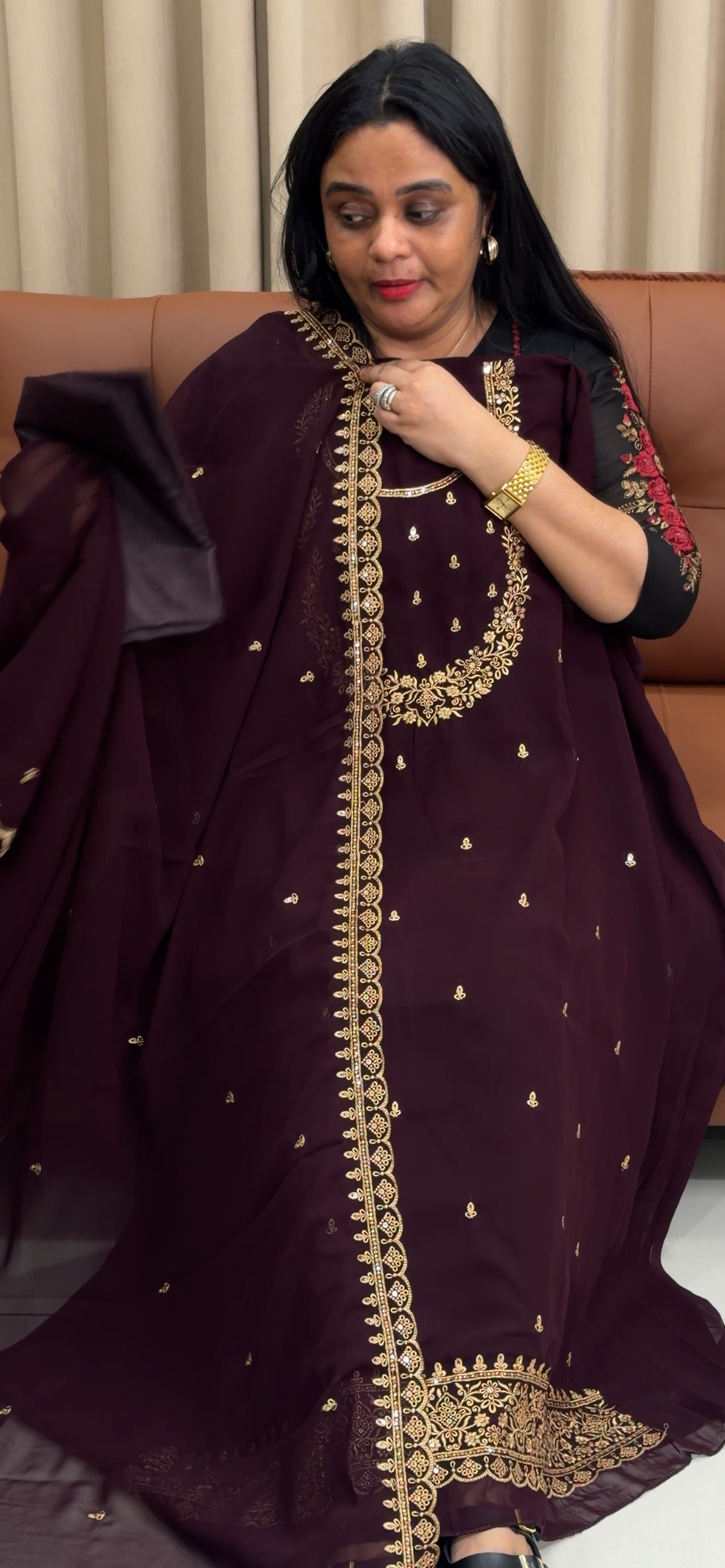 FAUX GEORGETTE UNSTITCHED SALWAR SUITS - IHA 35351