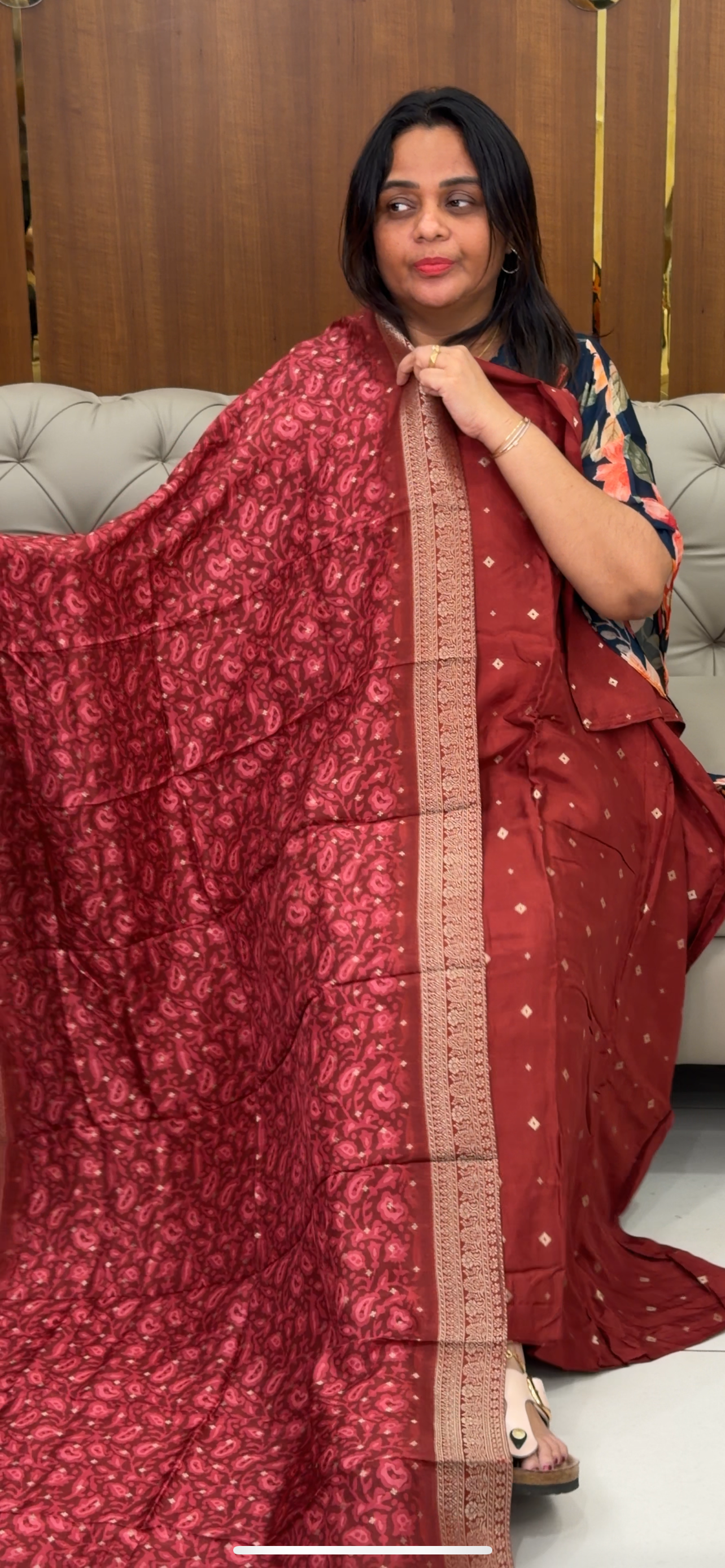 PRINTED BANARASI UNSTITCHED SALWAR SUITS -  IHA 28979