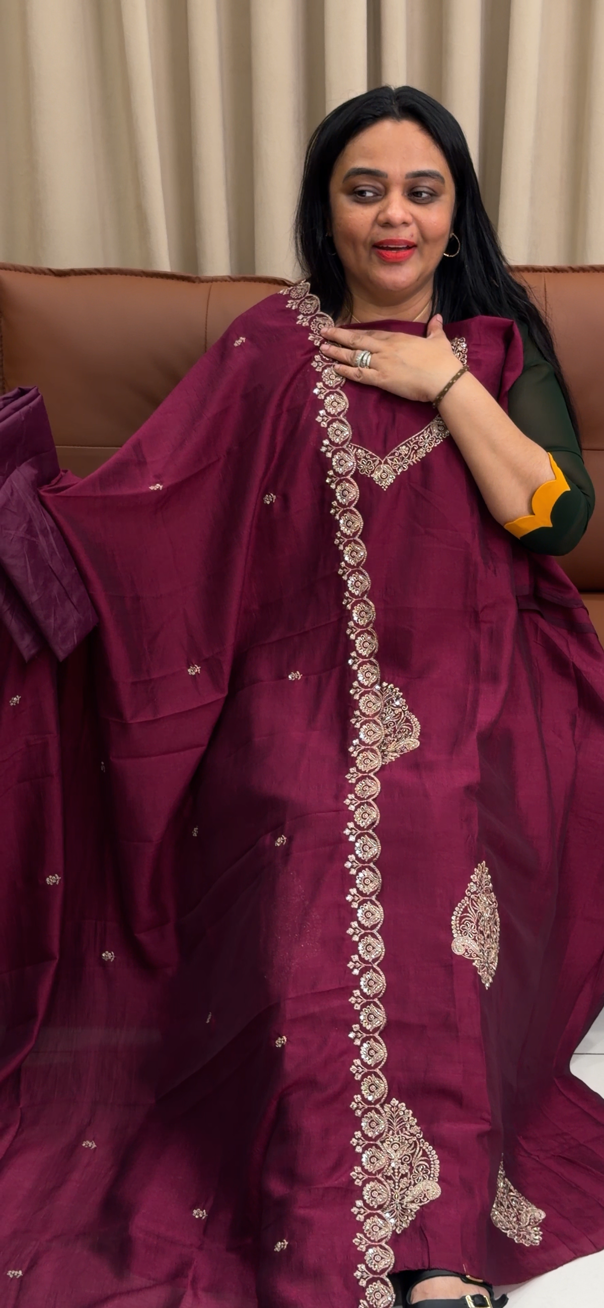 SEMI RAW SILK UNSTITCHED SALWAR SUITS - IHA 35232