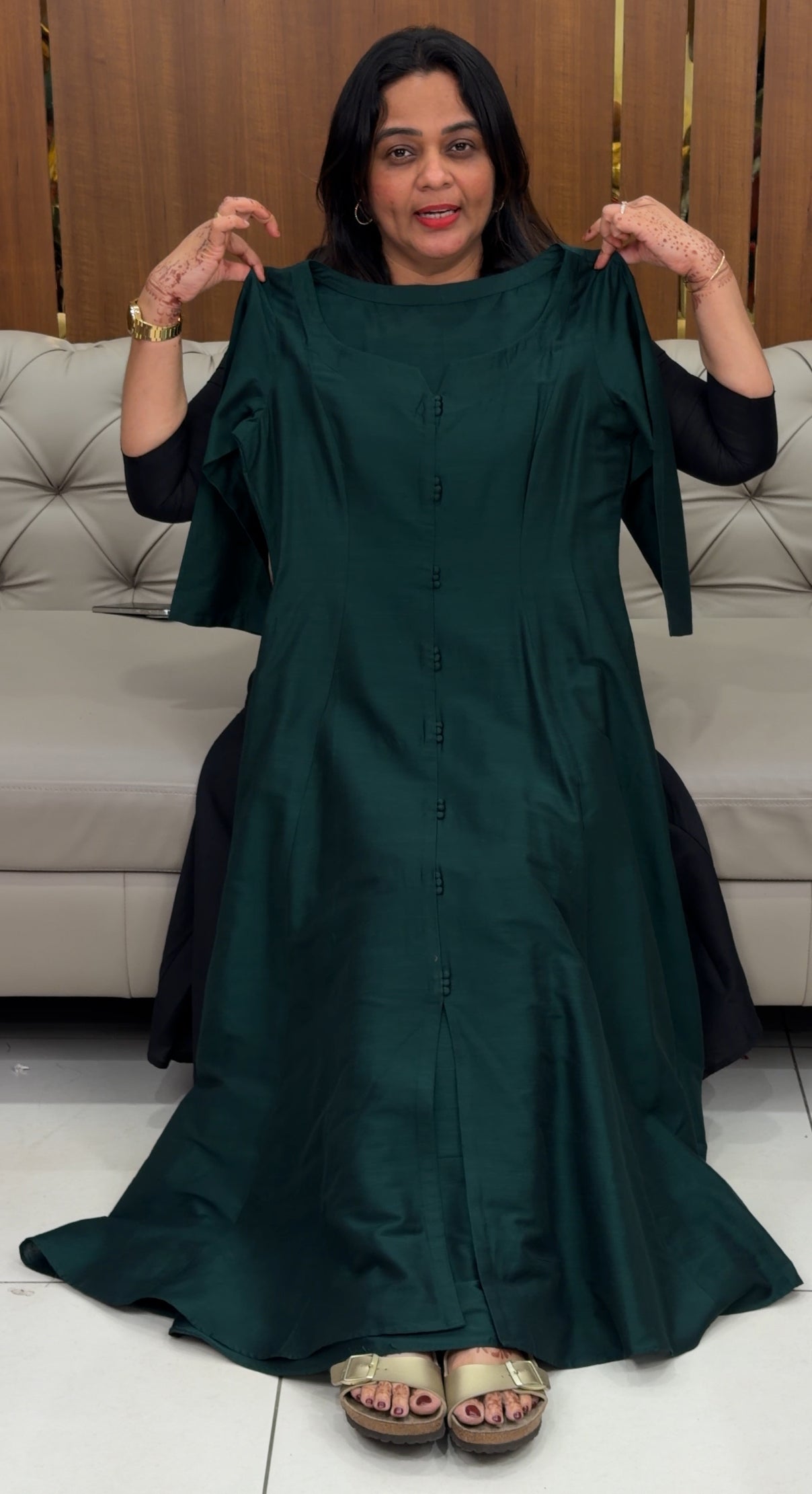 IHA'S IN-HOUSE SLUB SILK ALINE TOPS - IHA 35182