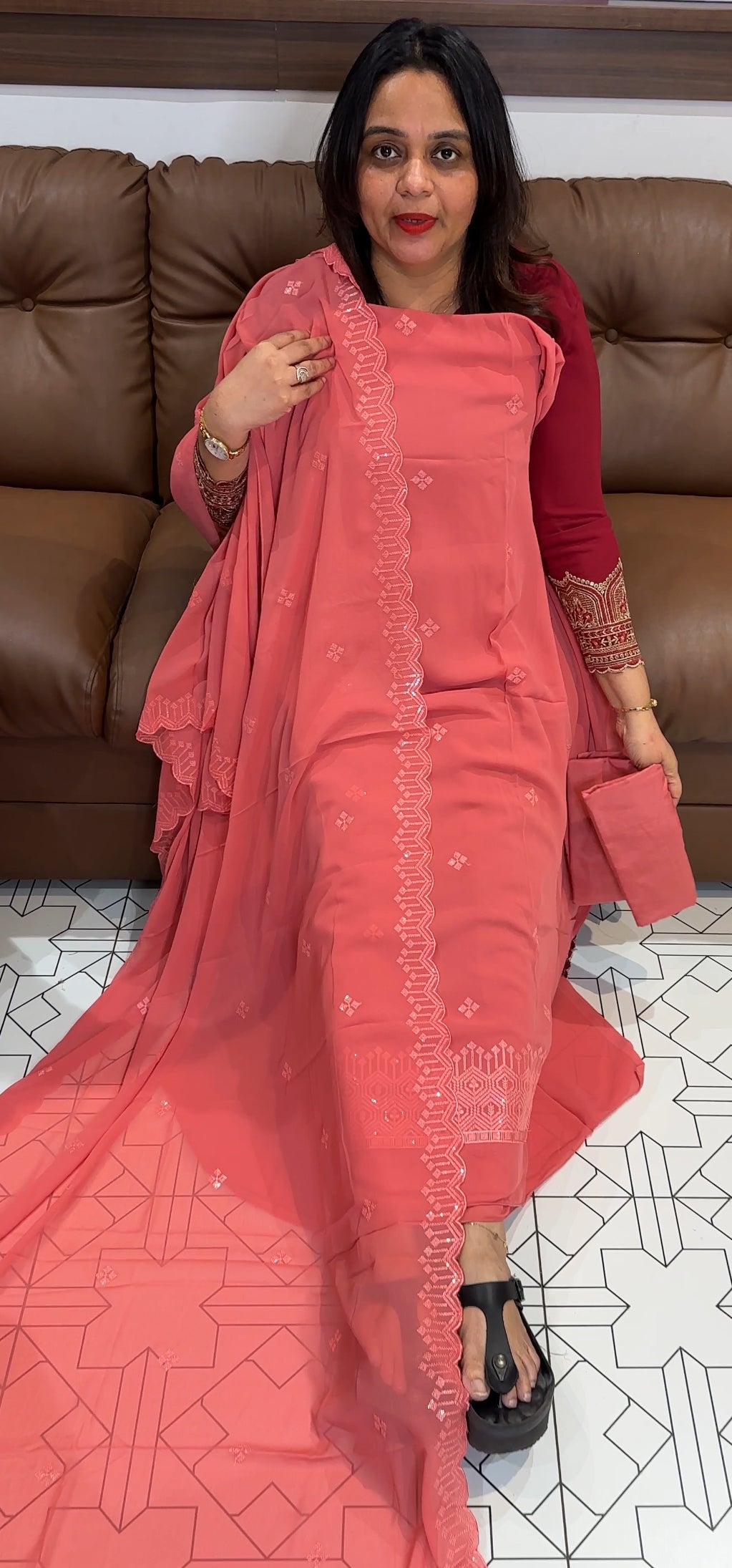 GEORGETTE UNSTITCHED SALWAR SUITS - IHA 22271