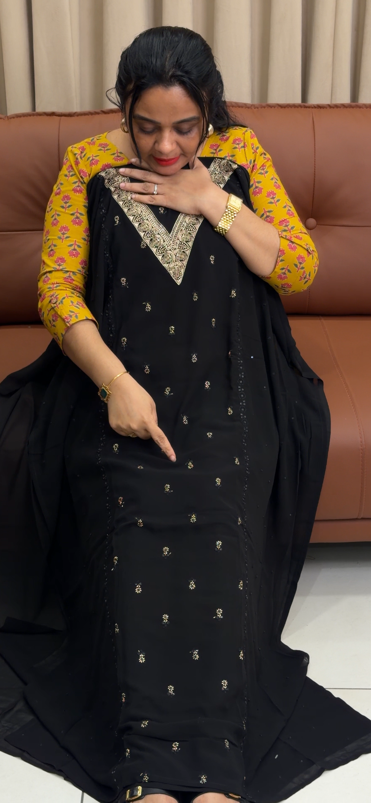GEORGETTE UNSTITCHED SALWAR SUITS - IHA 35436