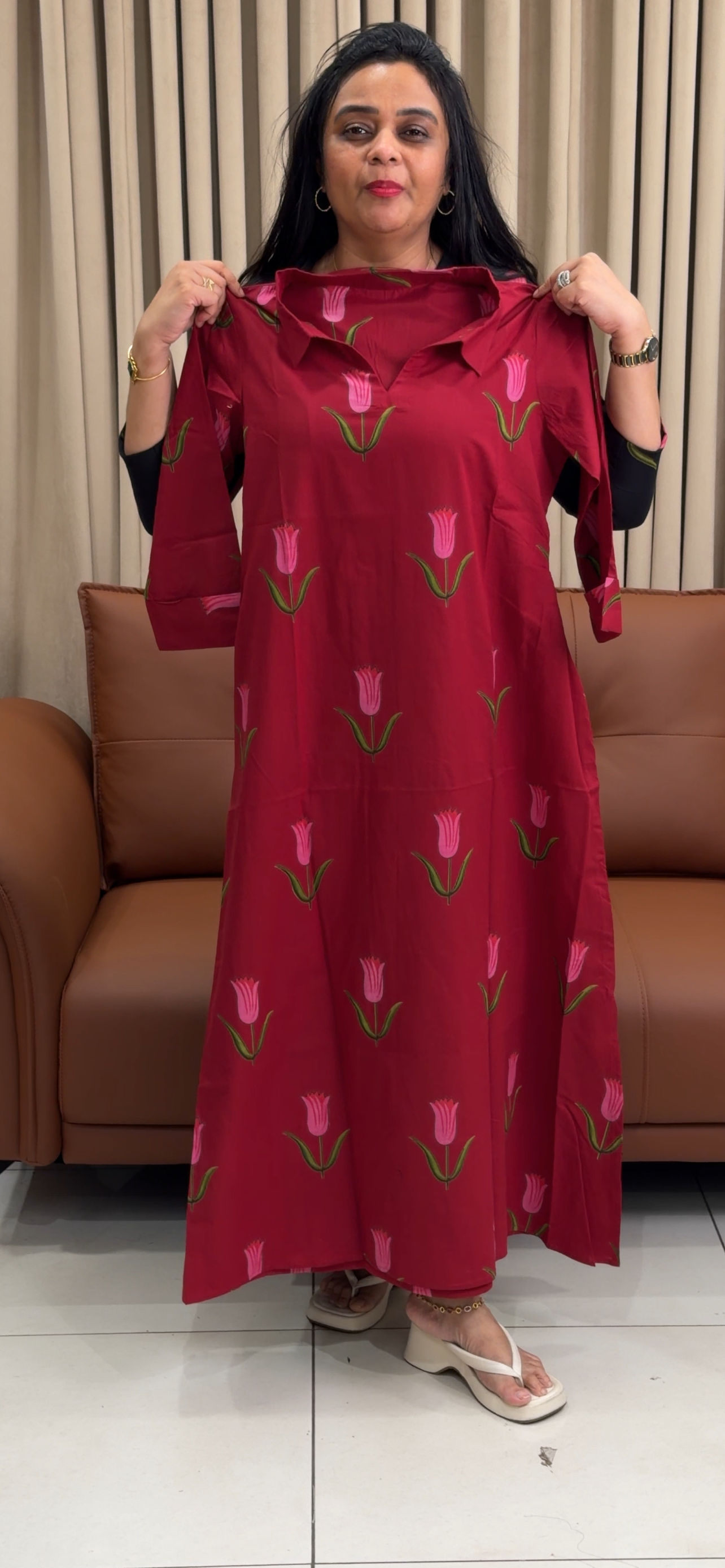 IHA'S IN-HOUSE COTTON LONG TUNIC TOPS - IHA 34905