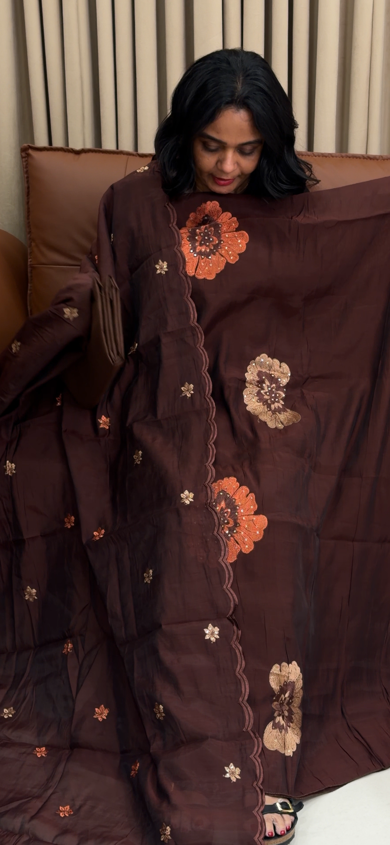 MALAI CHANDERI UNSTITCHED SALWAR SUITS - IHA 34439