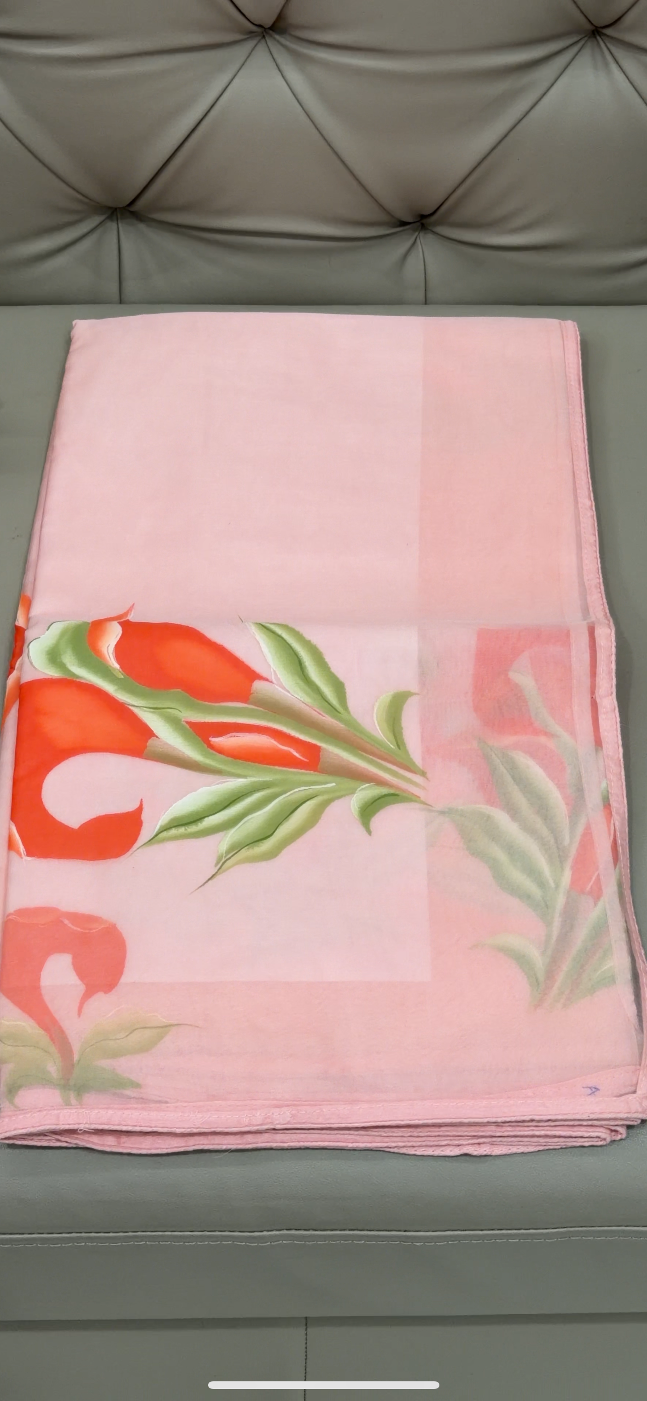 NYLON ORGANZA HAND PAINTED SAREES - IHA 28811