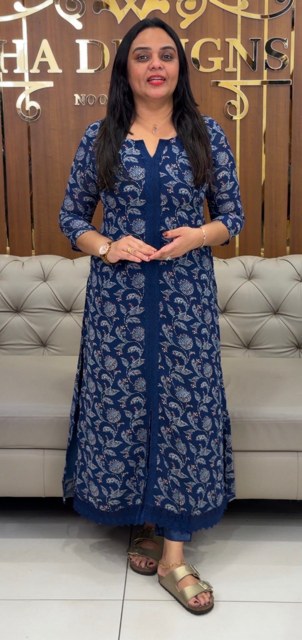 IHA'S IN-HOUSE PRINTED GEORGETTE CO-ORDS SETS - IHA 33724
