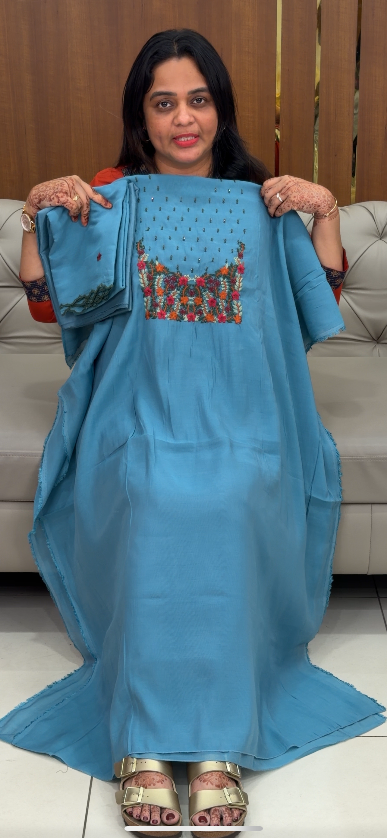 MALAI CHANDERI UNSTITCHED SALWAR SUITS - IHA 33270