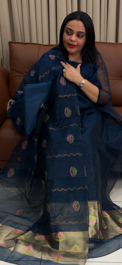MUL CHANDERI UNSTITCHED SALWAR SUITS - IHA 34753