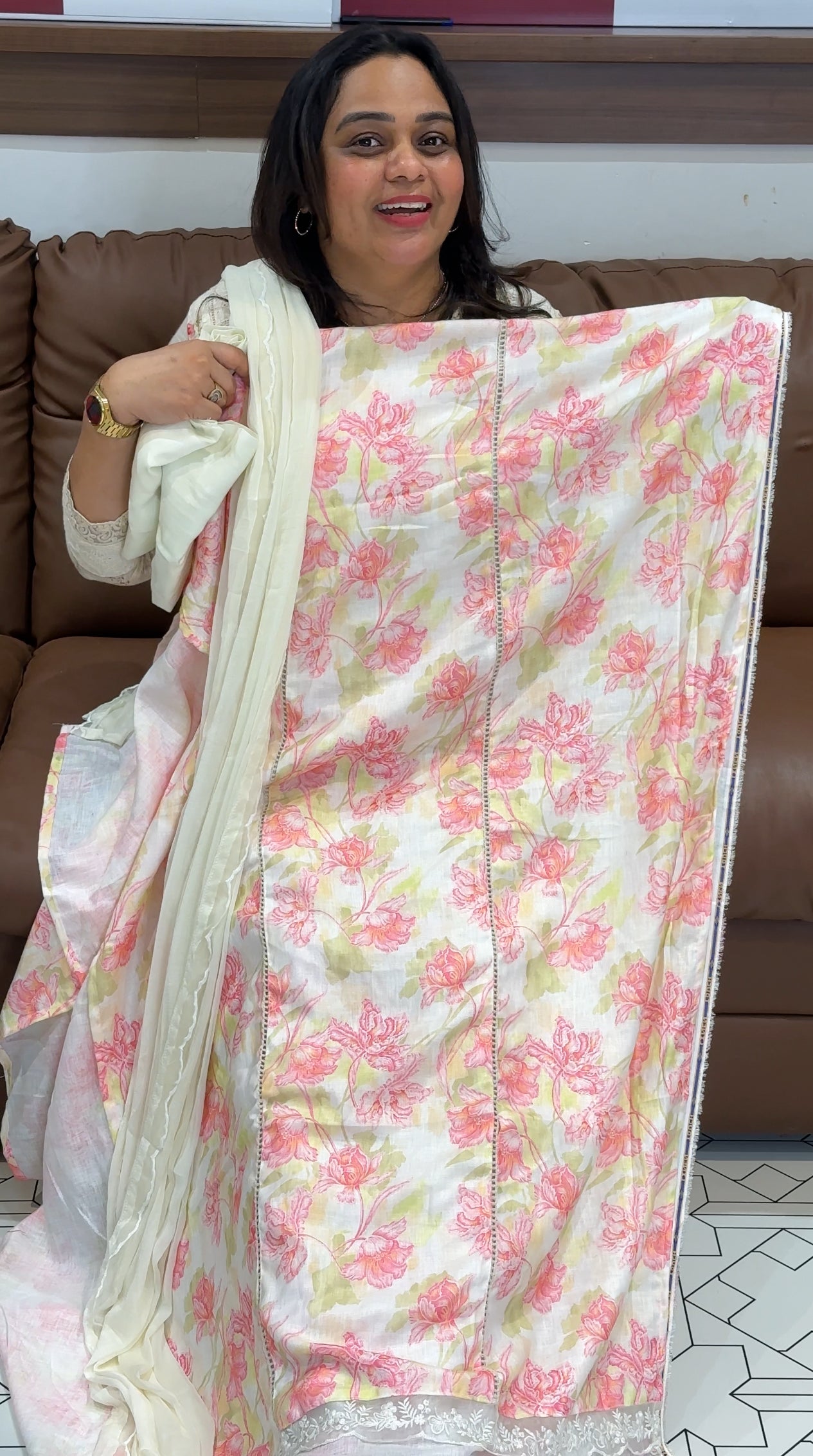 PRINTED LINEN UNSTITCHED SALWAR SUITS - IHA 27787