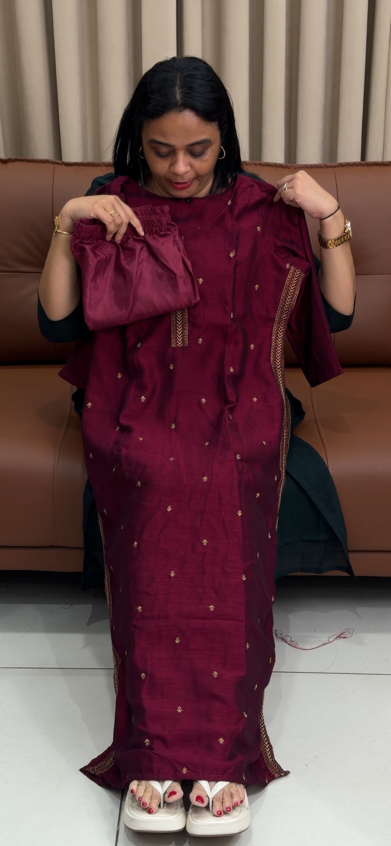 SEMI RAW SILK TOP AND BOTTOM - IHA 34318
