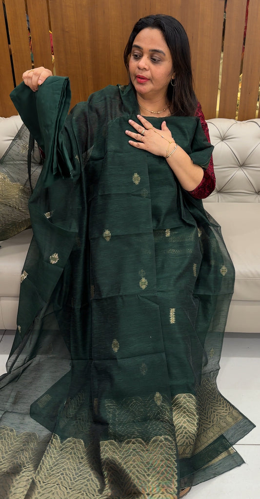 SEMI DUPION UNSTITCHED SALWAR SUITS - IHA 26381