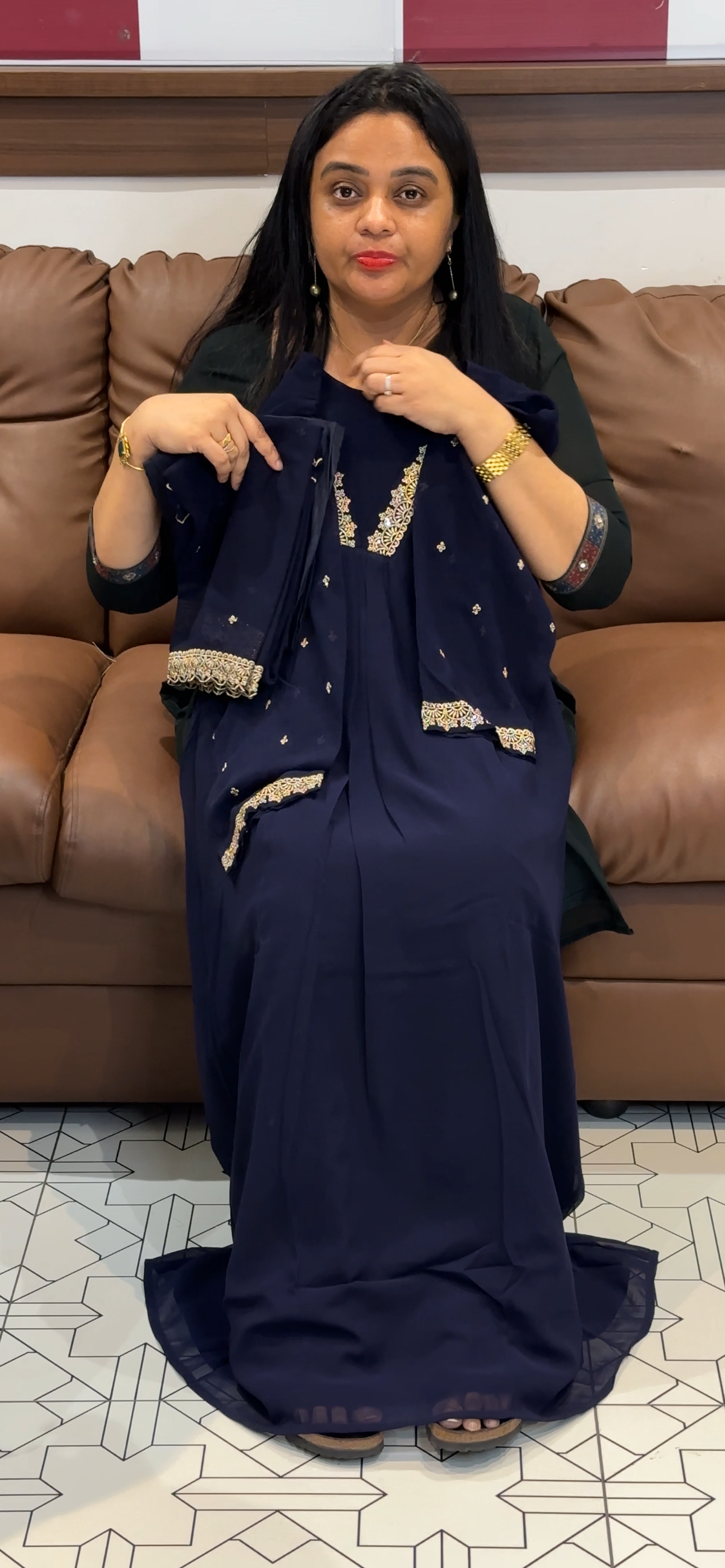 GEORGETTE TOP, BOTTOM AND DUPATTA - IHA 35612