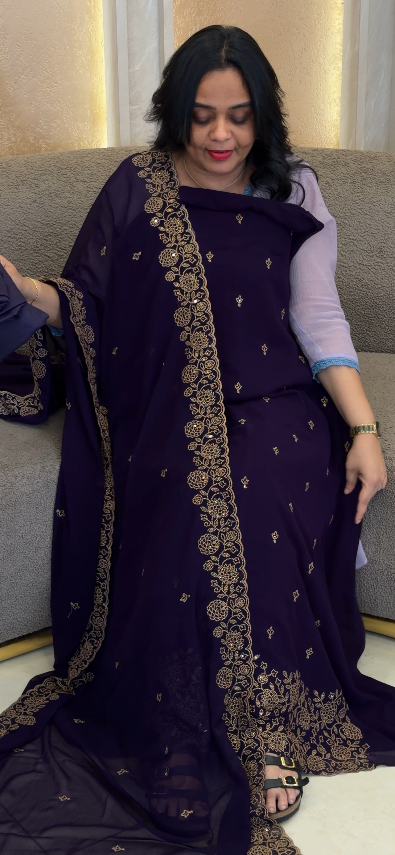 FAUX GEORGETTE  UNSTITCHED SALWAR SUITS - IHA 35018