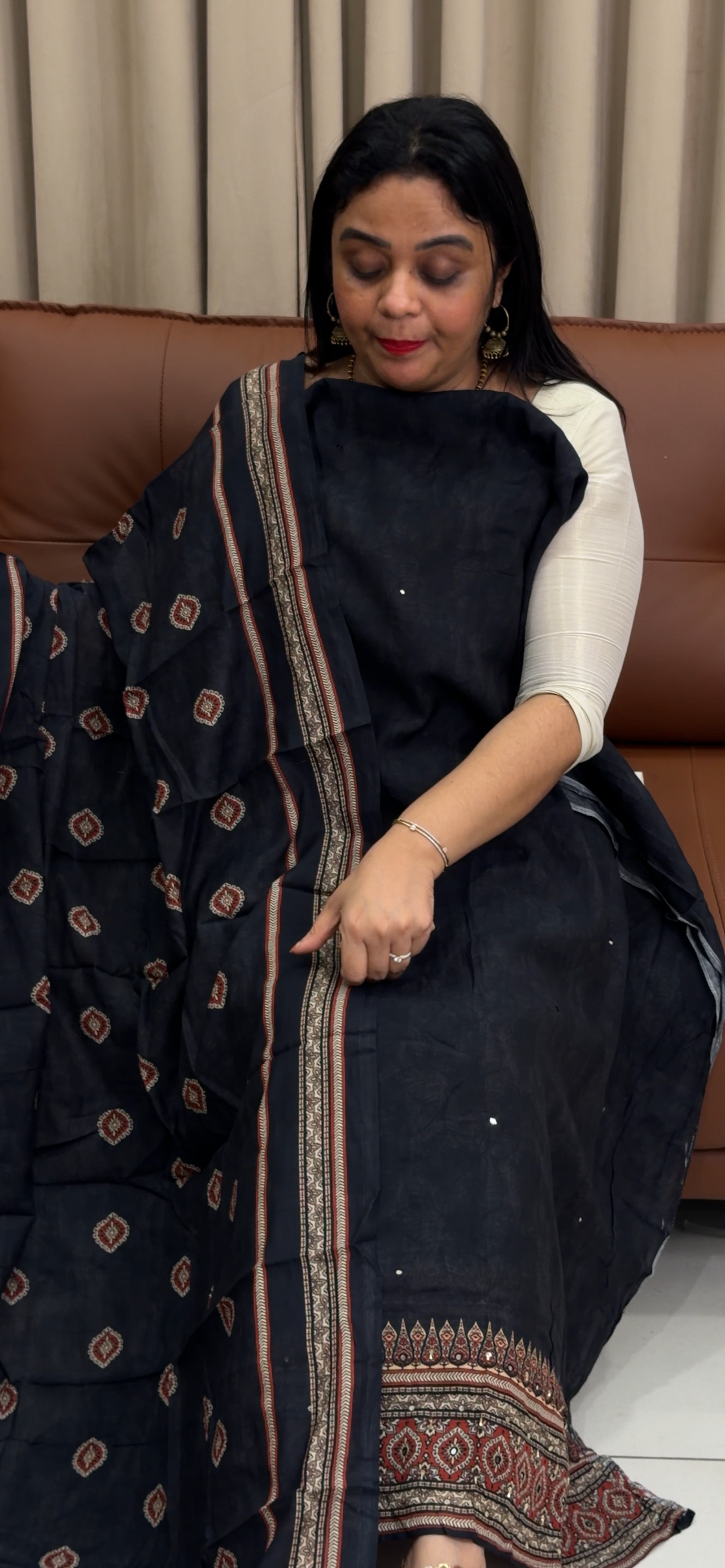 MALAI CHANDERI UNSTITCHED SALWAR SUITS - IHA 34016