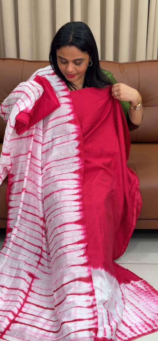 MALAI CHANDERI UNSTITCHED SALWAR SUITS - IHA 34273