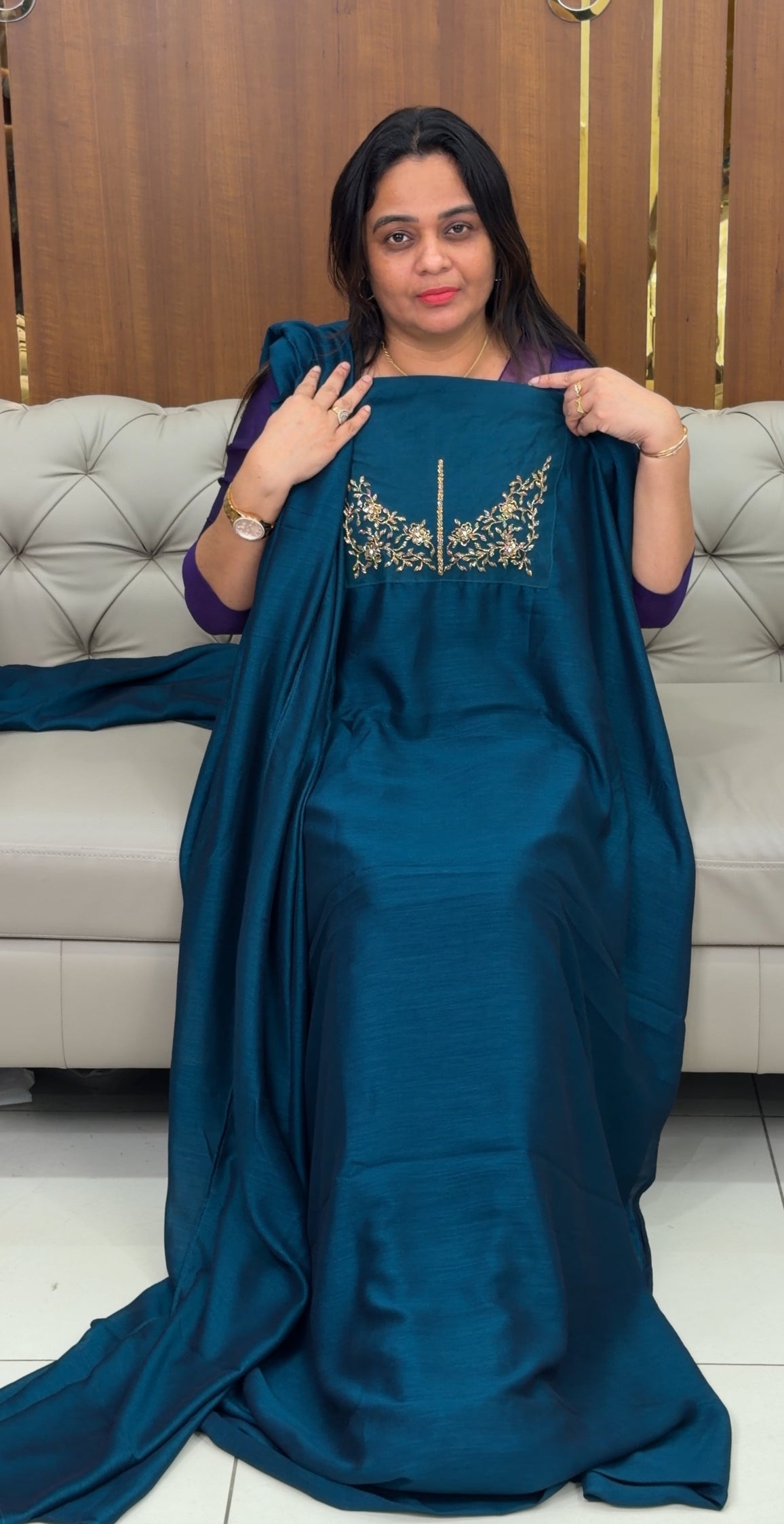 IHA'S IN-HOUSE SEMI RAW SILK TOP,BOTTOM AND DUPATTA - IHA 29000