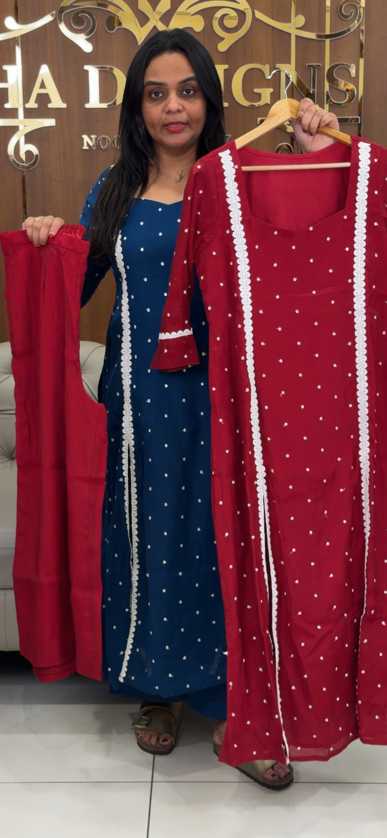 IHA'S IN-HOUSE MUL CHANDERI CO-ORDS SETS - IHA 33177