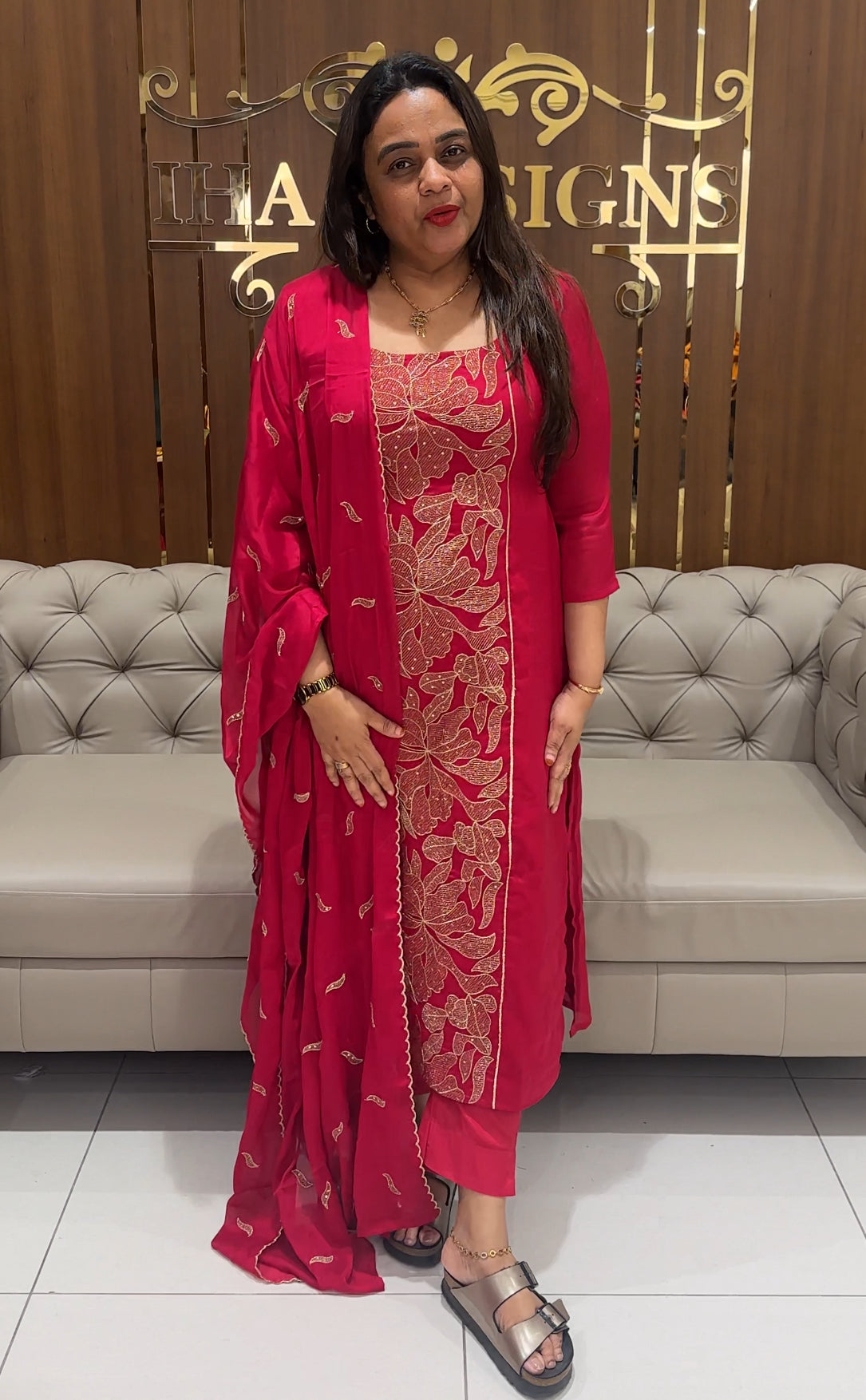 SILKY GEORGETTE UNSTITCHED SALWAR SUITS - IHA 23263