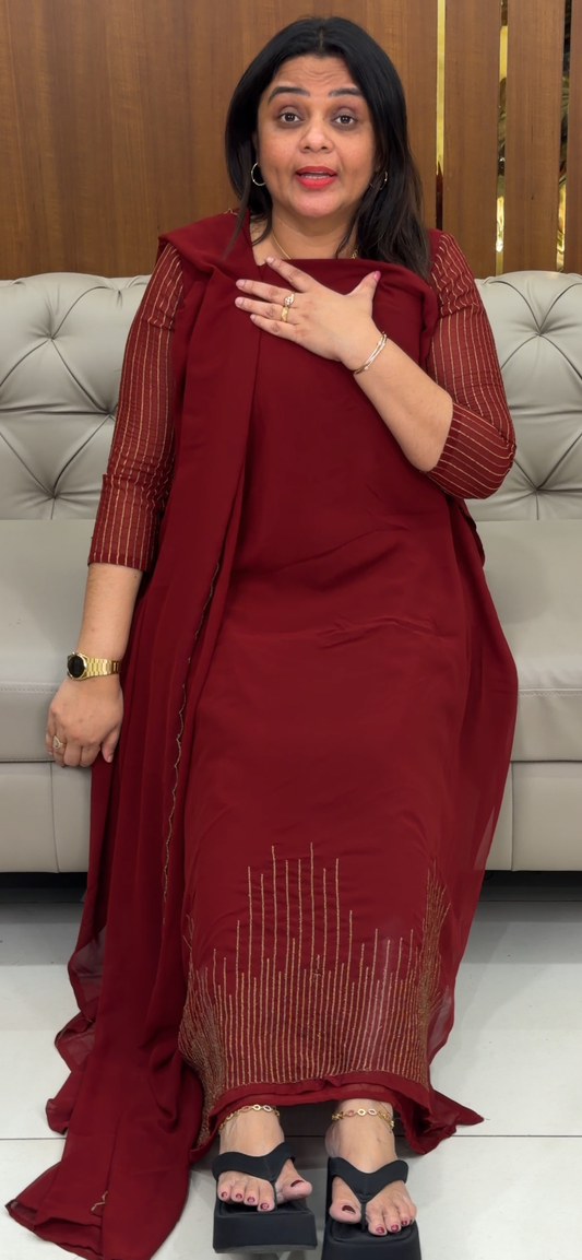 FORWARD FAUX GEORGETTE UNSTITCHED SALWAR SUITS - IHA 29240