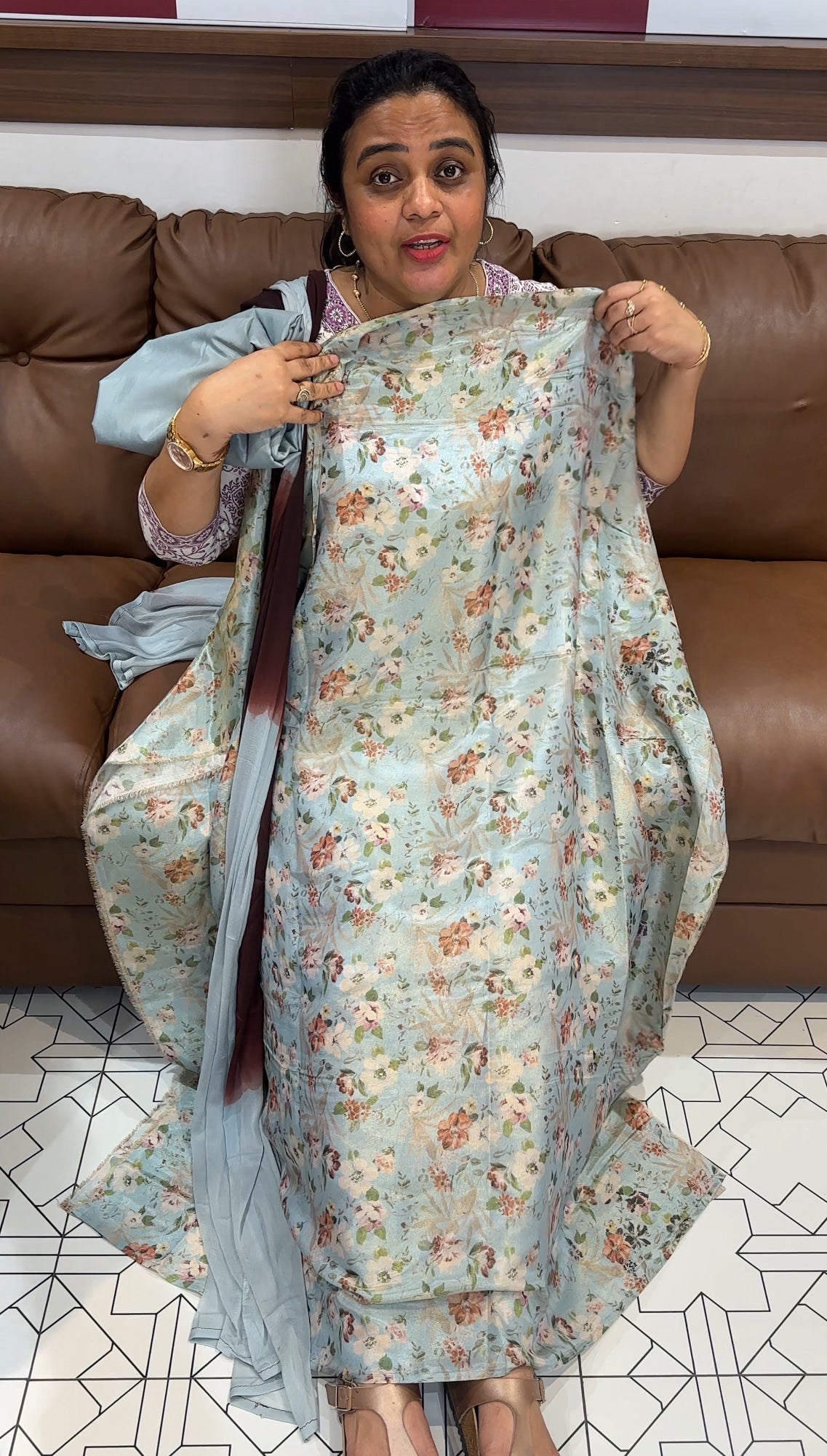 TISSUE UNSTITCHED SALWAR SUITS - IHA 26421