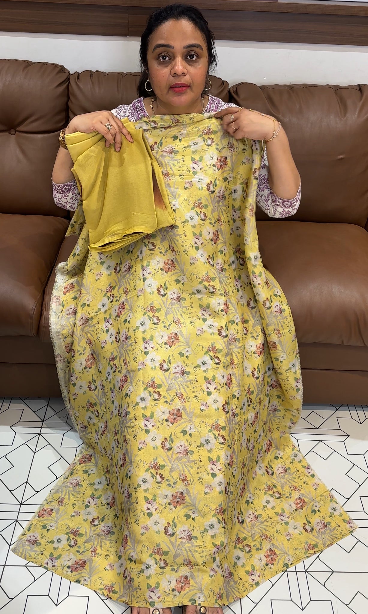 TISSUE UNSTITCHED SALWAR SUITS - IHA 26421