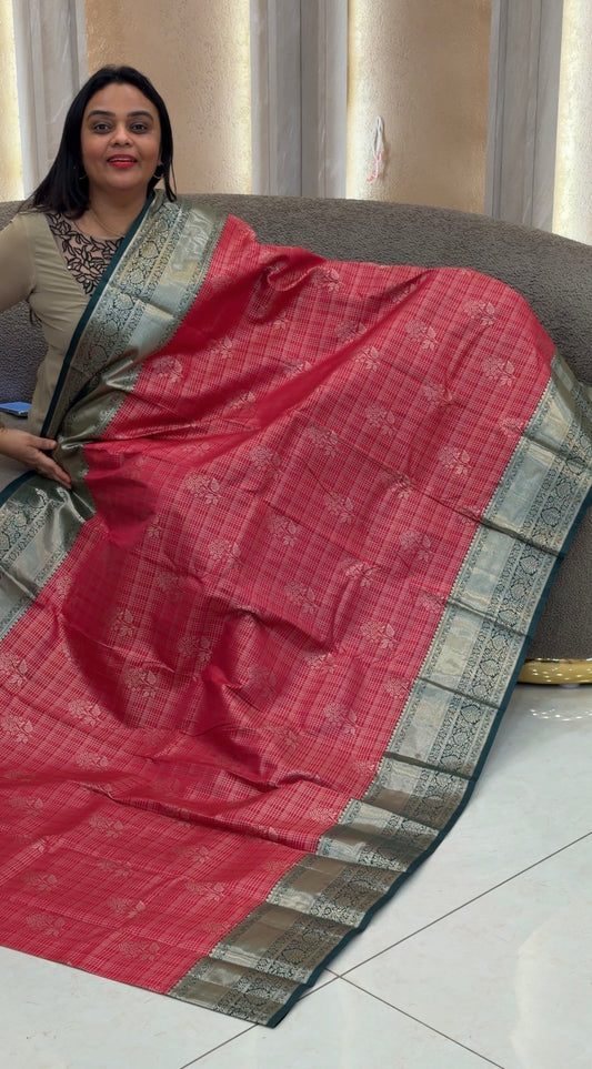 SEMI KANCHIPURAM SILK SAREES - IHA 32996