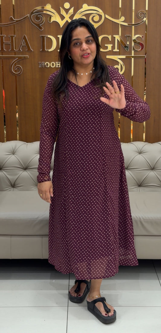 IHA'S IN-HOUSE GEORGETTE ALINE TOPS -IHA 28725