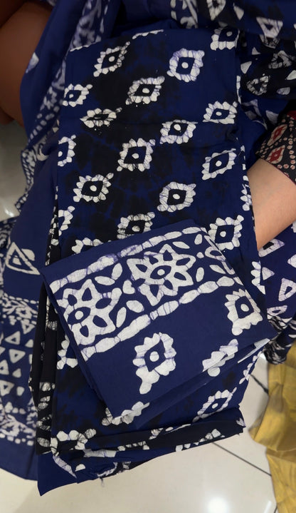 BATIK PRINTED UNSTITCHED SALWAR SUITS - IHA 35203