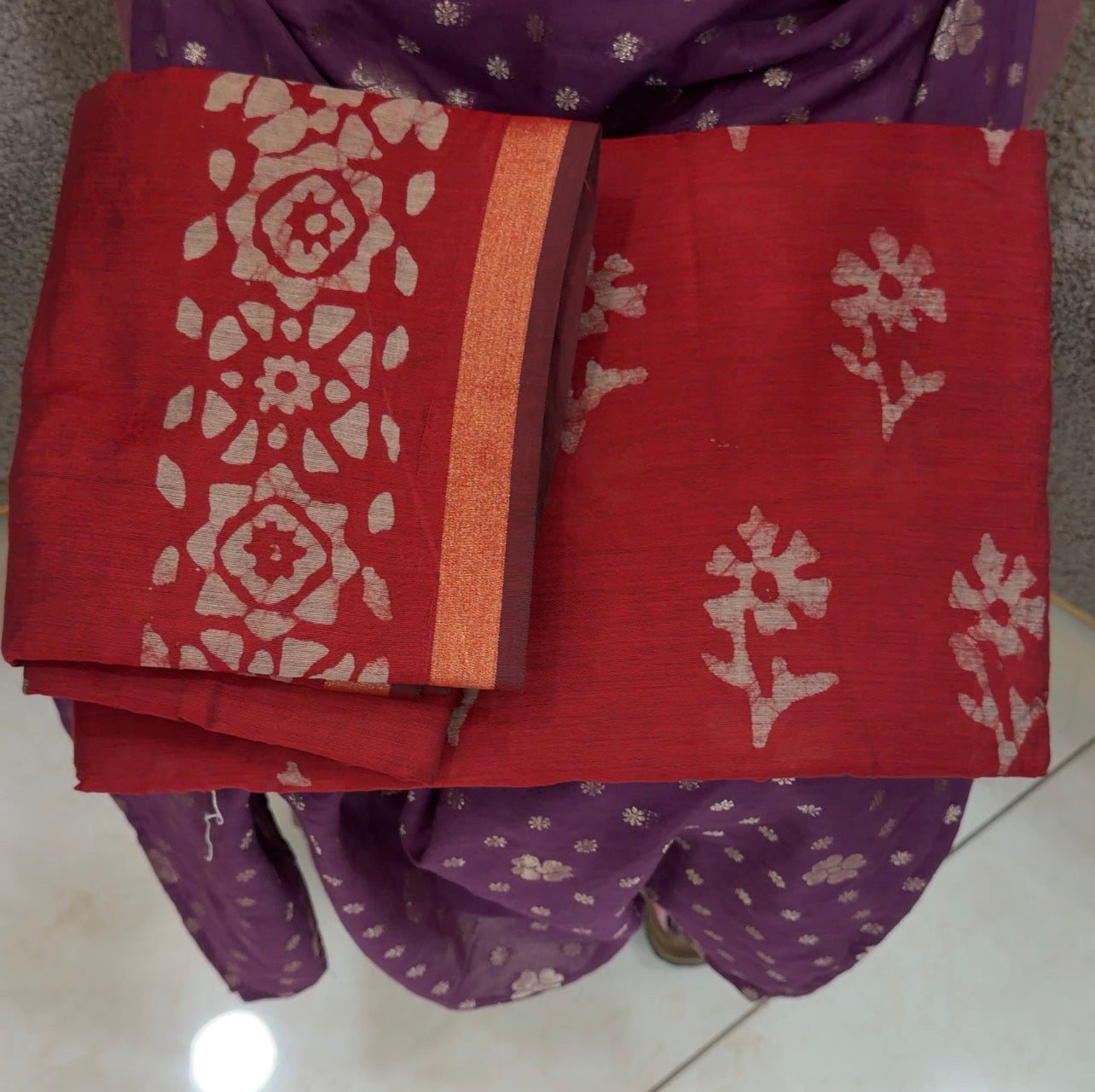 BATIK PRINTED UNSTITCHED SALWAR SUITS - IHA 32858