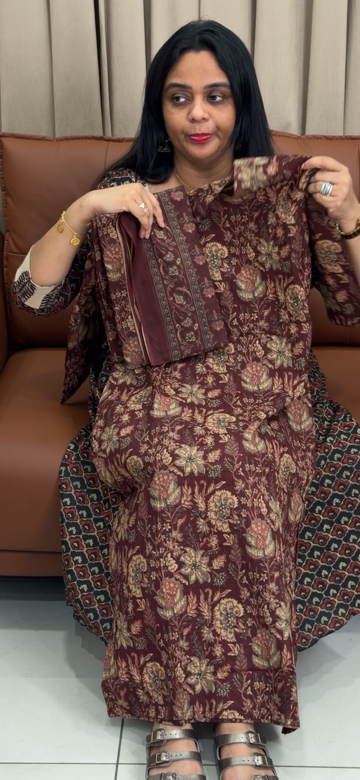 PRINTED COTTON TOP, BOTTOM AND DUPATTA - IHA 35743
