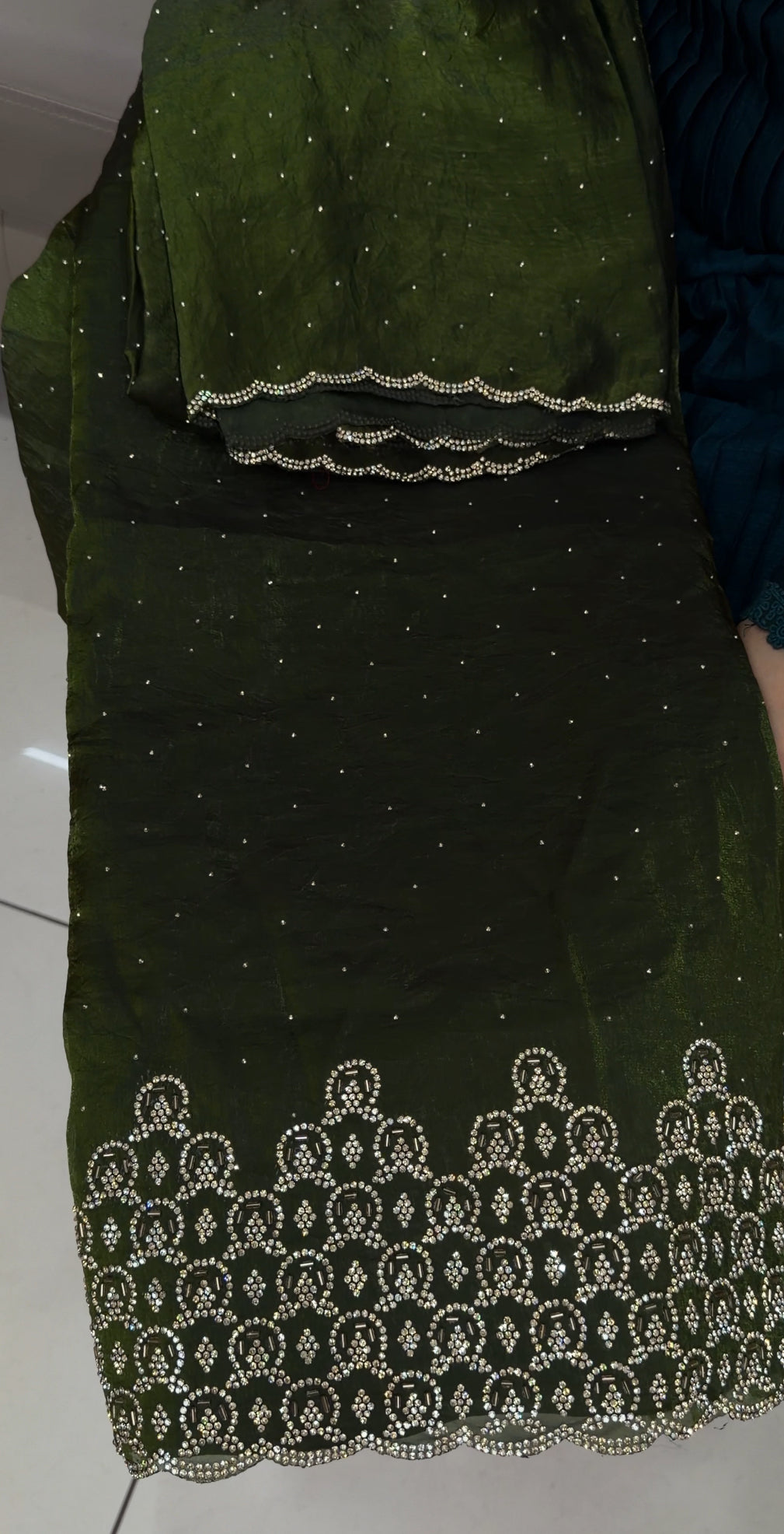 VELVET ORGANZA UNSTITCHED SALWAR SUITS - IHA 30680