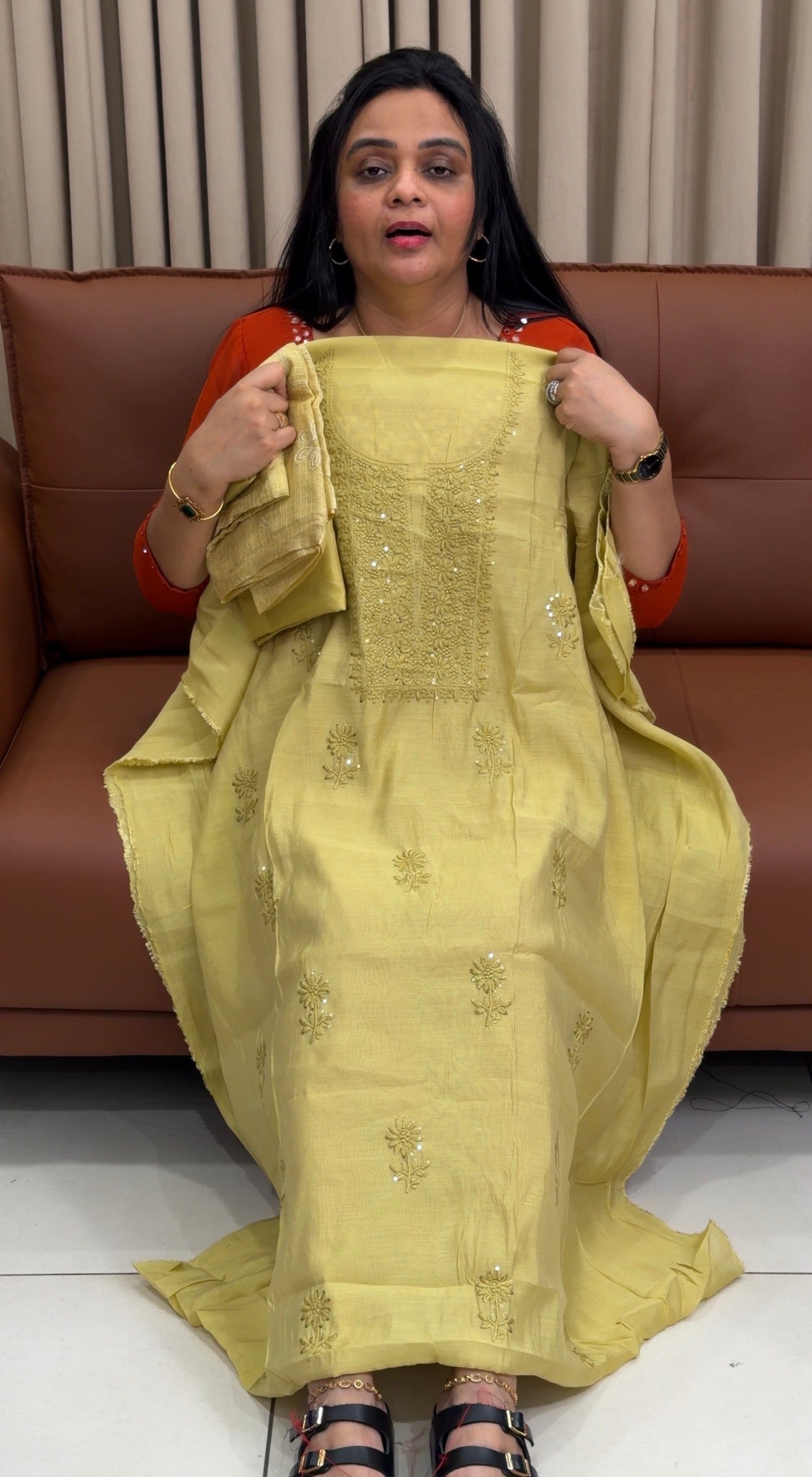 MUL CHANDERI UNSTITCHED SALWAR SUITS - IHA 34947
