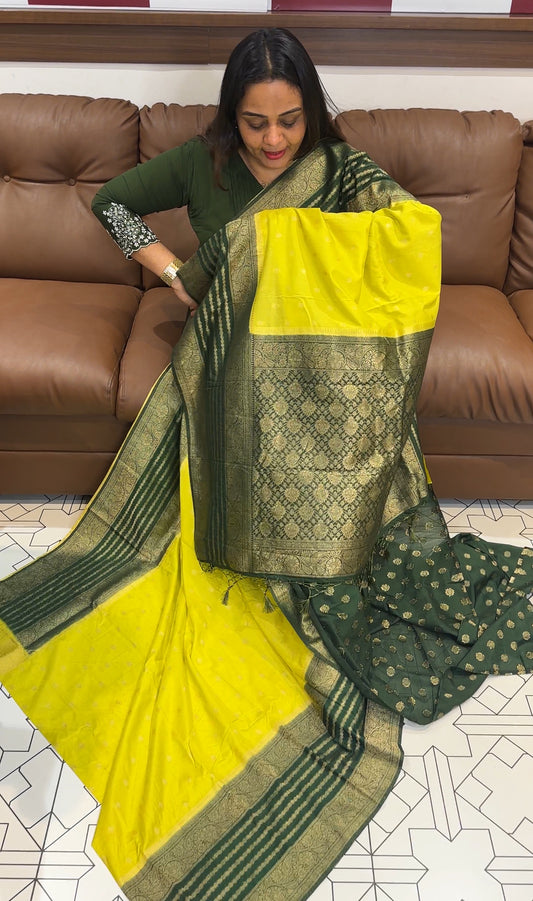 SEMI BANARASI SAREES - IHA 19654