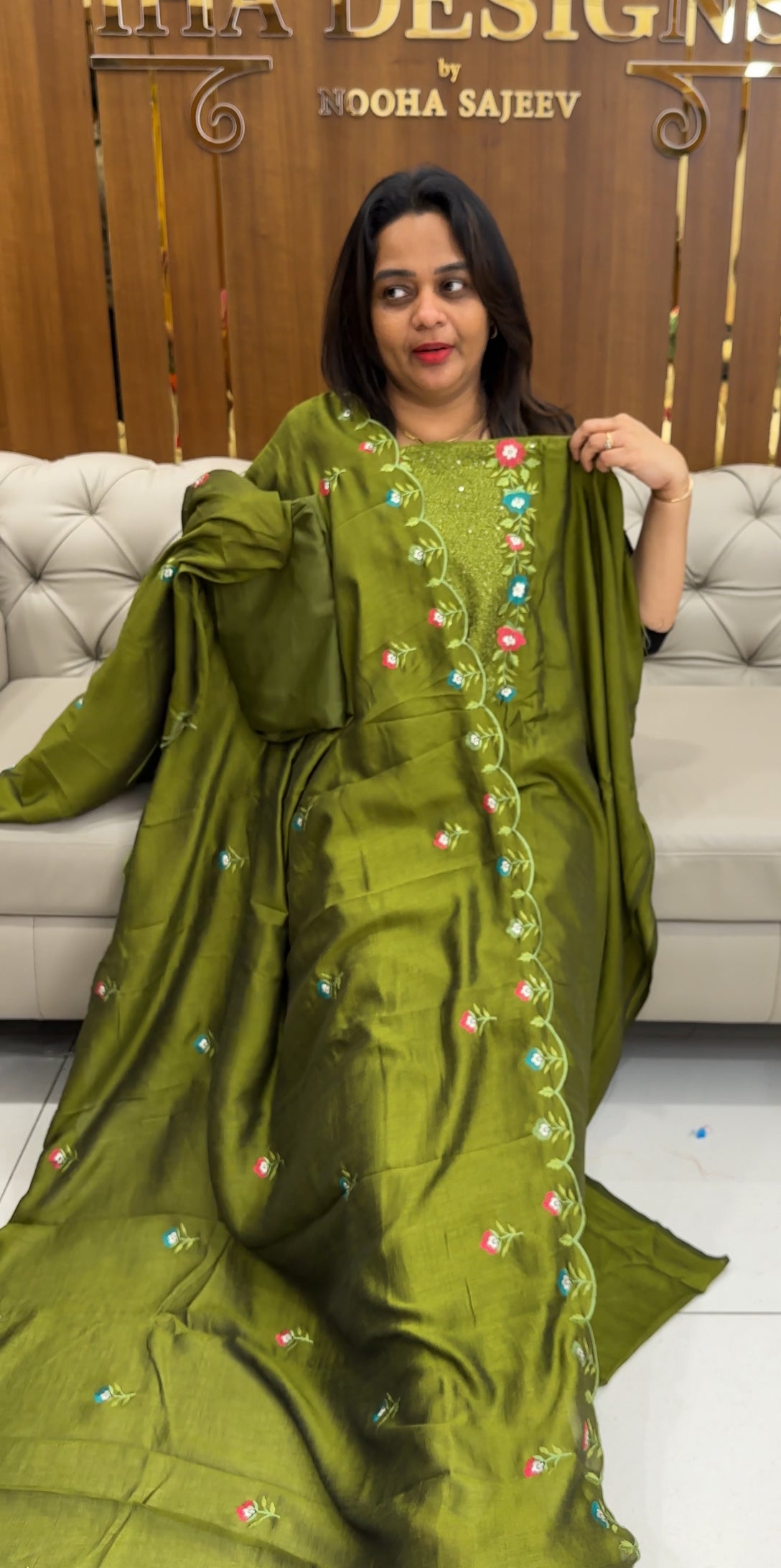 SEMI RAW SILK UNSTITCHED SALWAR SUITS - IHA 25238