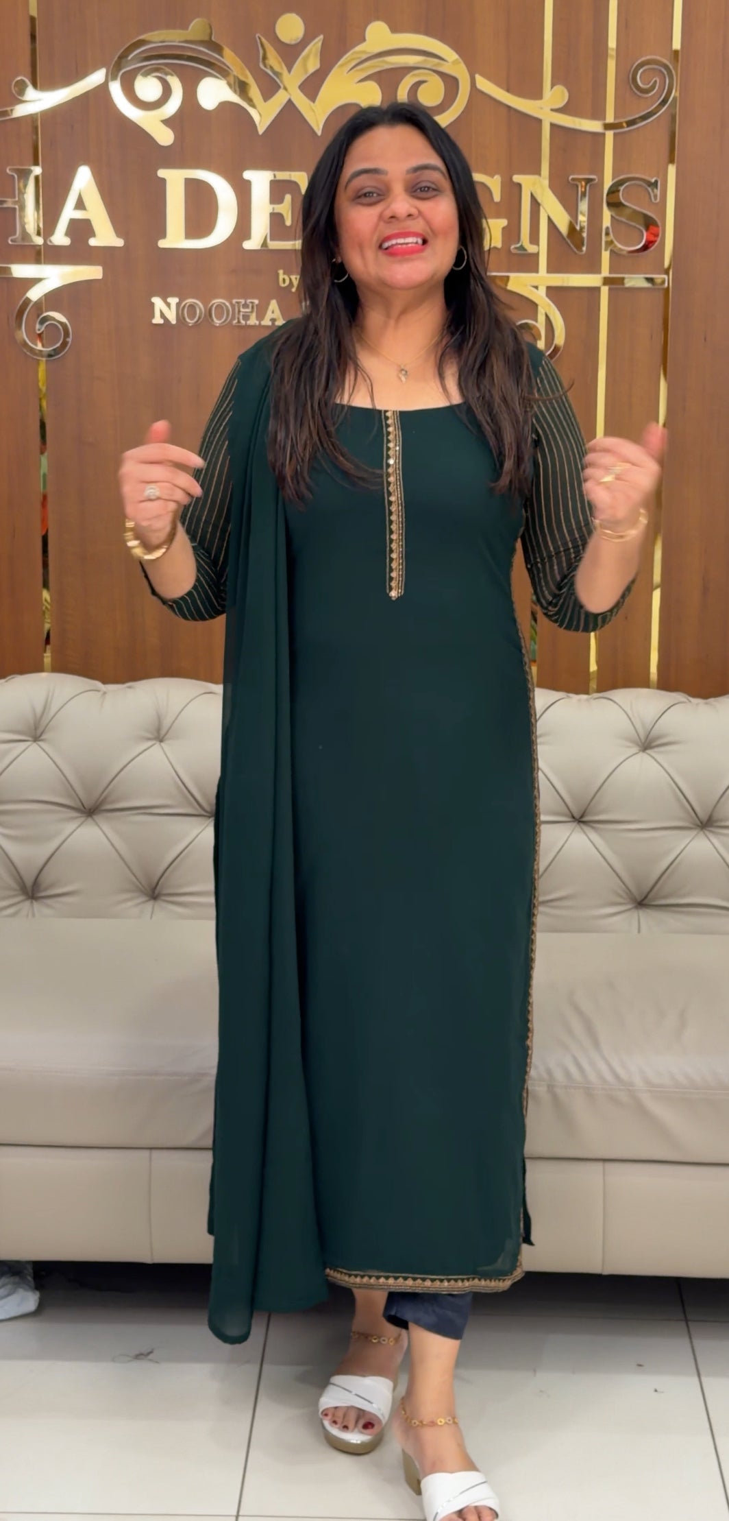 IHA'S IN-HOUSE GEORGETTE TOP,BOTTOM AND DUPATTA - IHA 29301