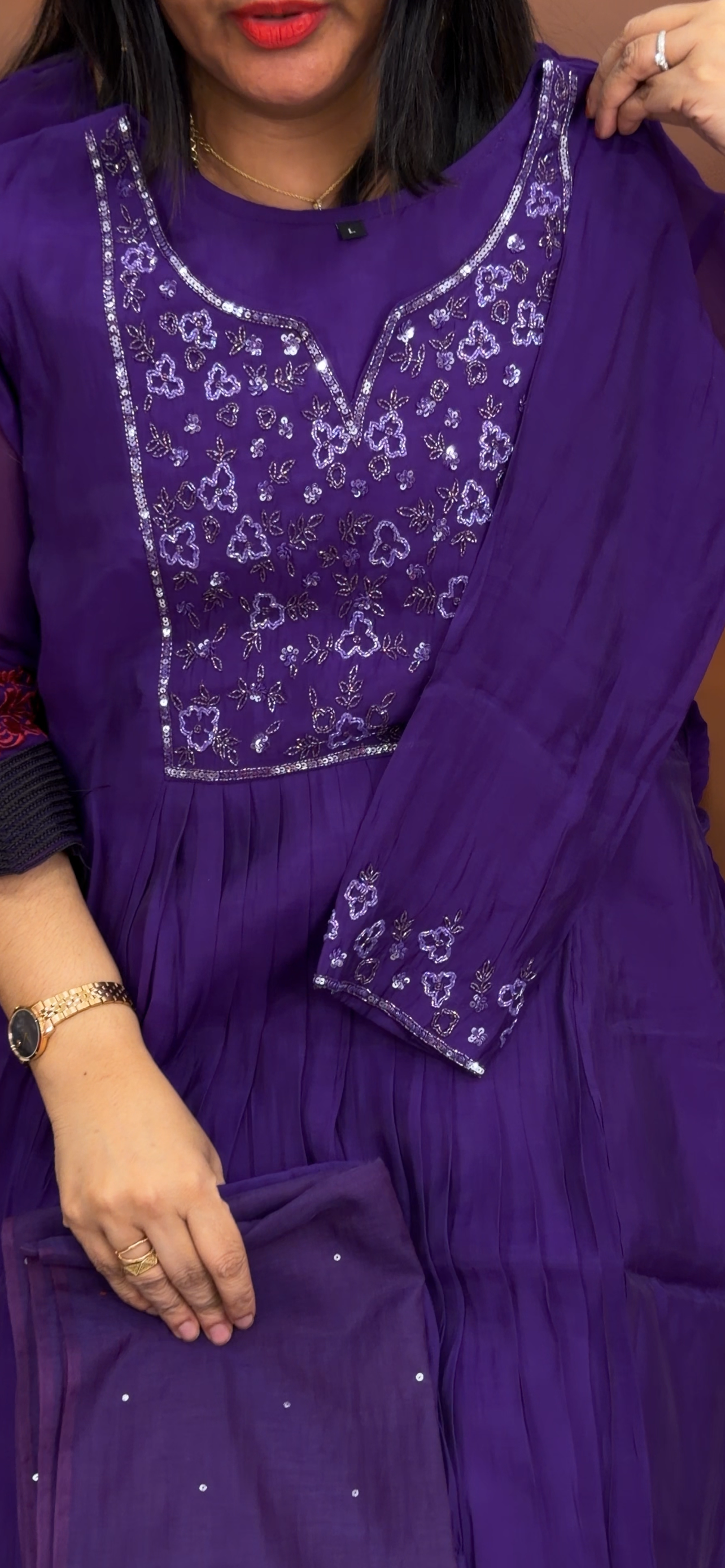 MUL CHANDERI TOP, BOTTOM AND DUPATTA - IHA 33671