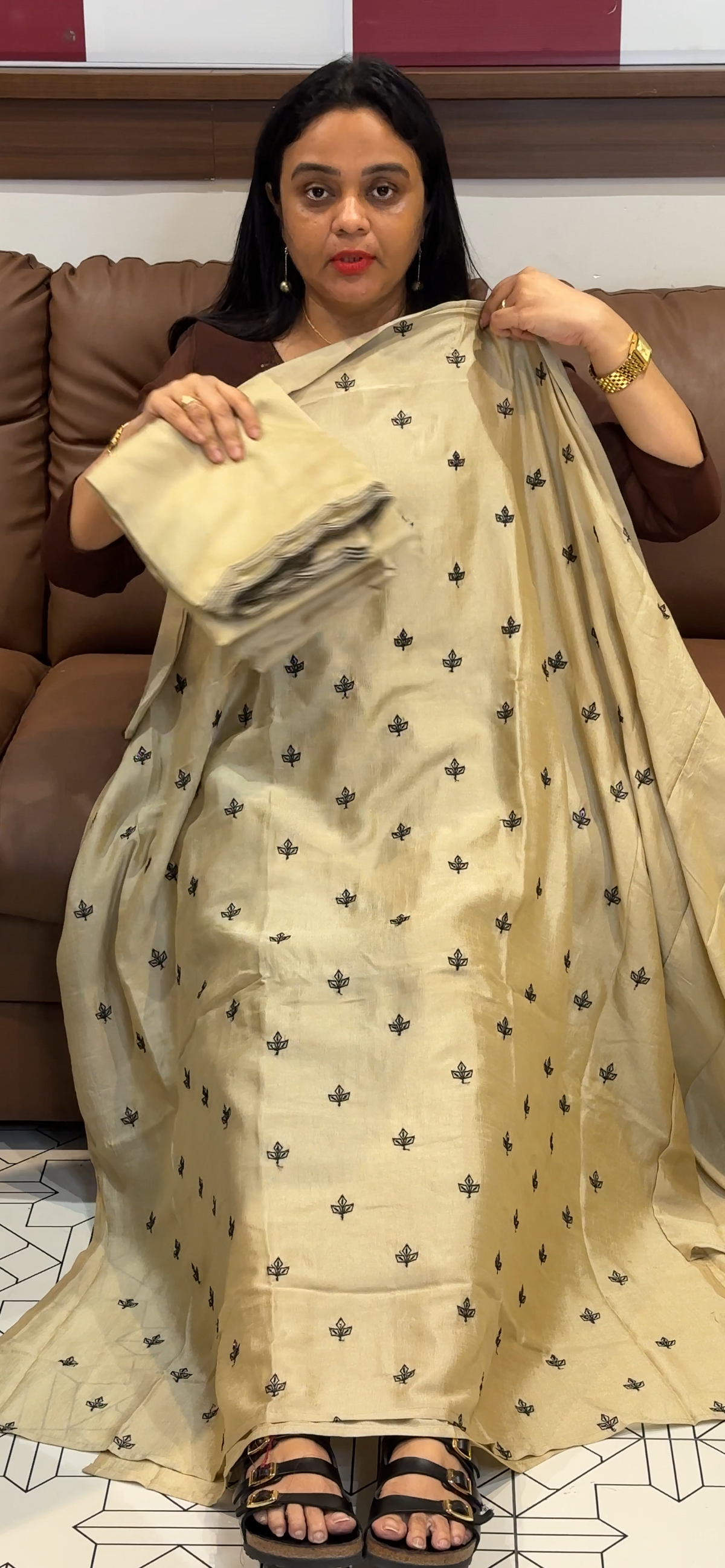 SEMI RAW SILK UNSTITCHED SALWAR SUITS - IHA 35652