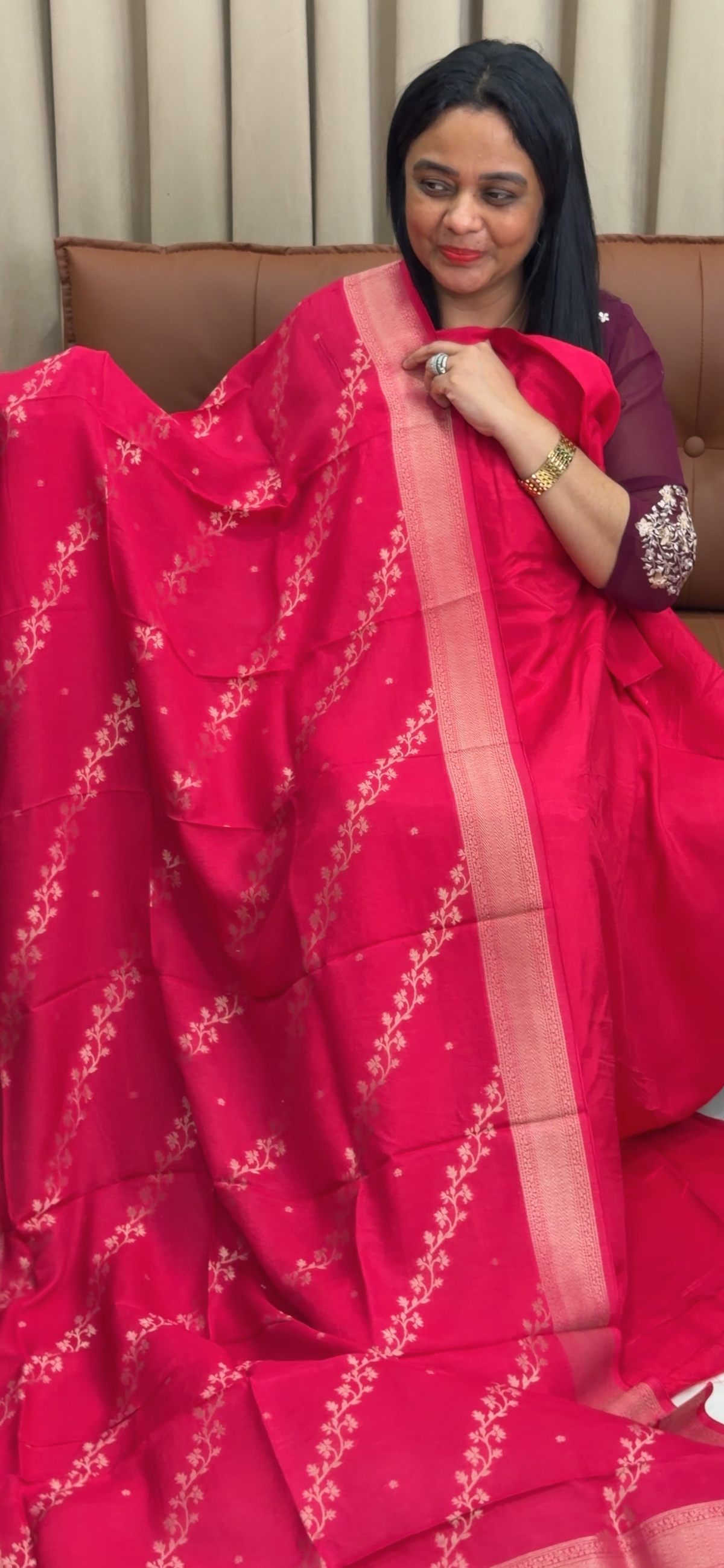 SILK BANARASI UNSTITCHED SALWAR SUITS - IHA 35800