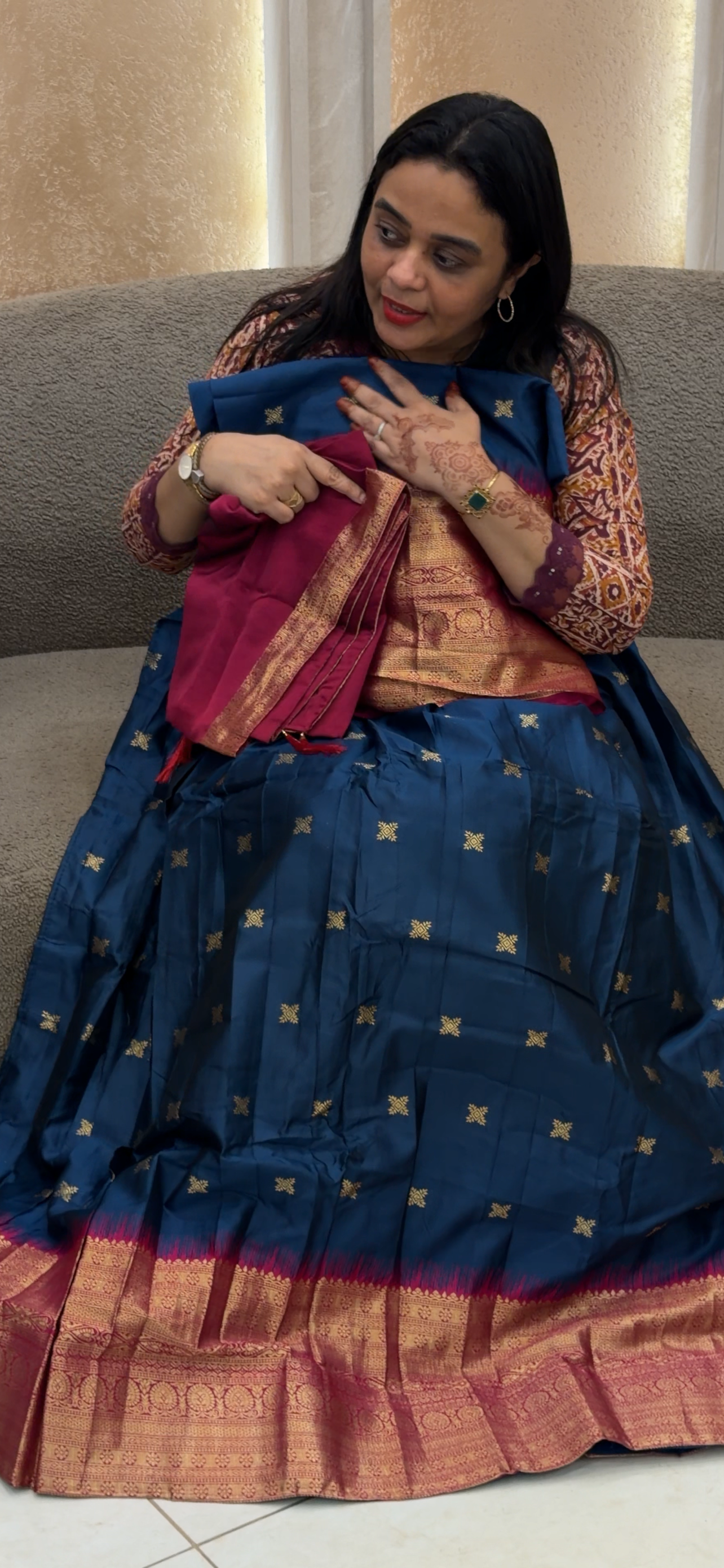 SEMI STITCHED DHAVANI SETS - IHA 33062