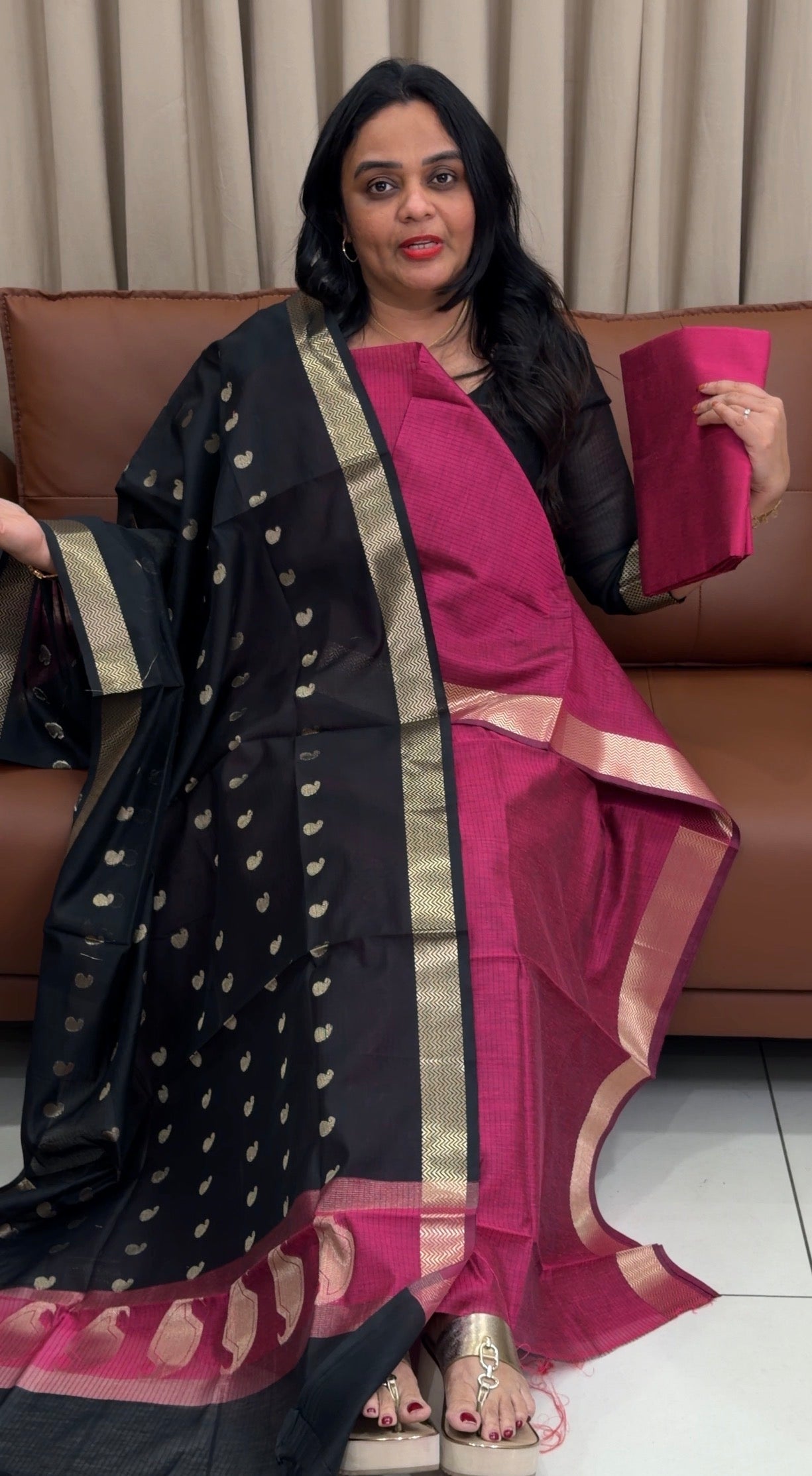 FORWARD MUL CHANDERI UNSTITCHED SALWAR SUITS - IHA 33340