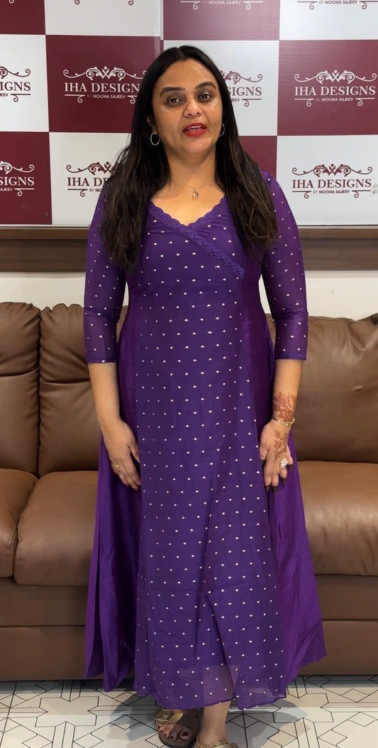 IHA'S IN-HOUSE MUL CHANDERI ALINE TOPS - IHA 31444