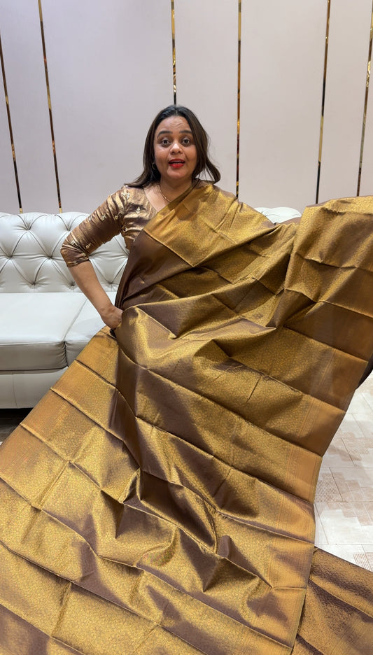 SEMI  TISSUE SAREES - IHA 23598