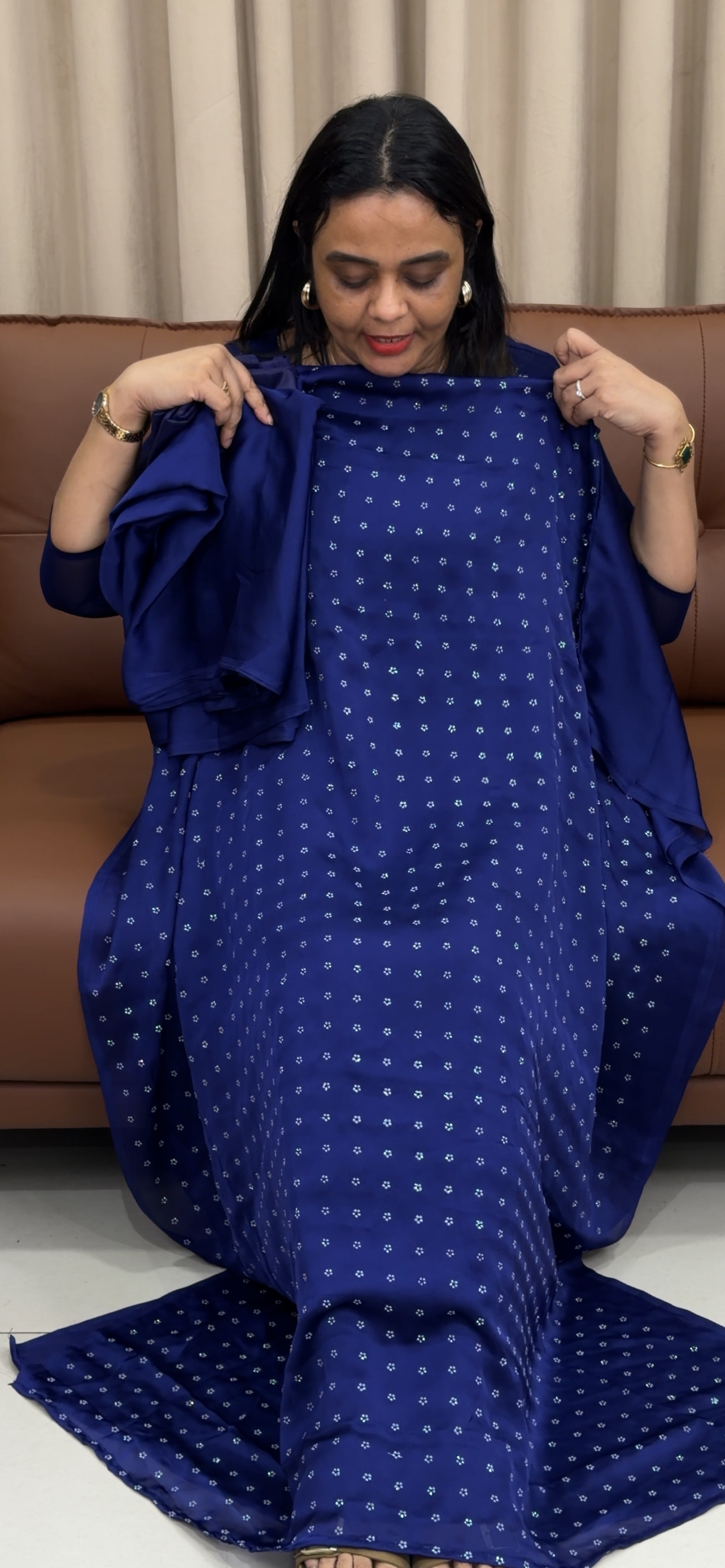 SILKY GEORGETTE UNSTITCHED SALWAR SUITS - IHA 33480